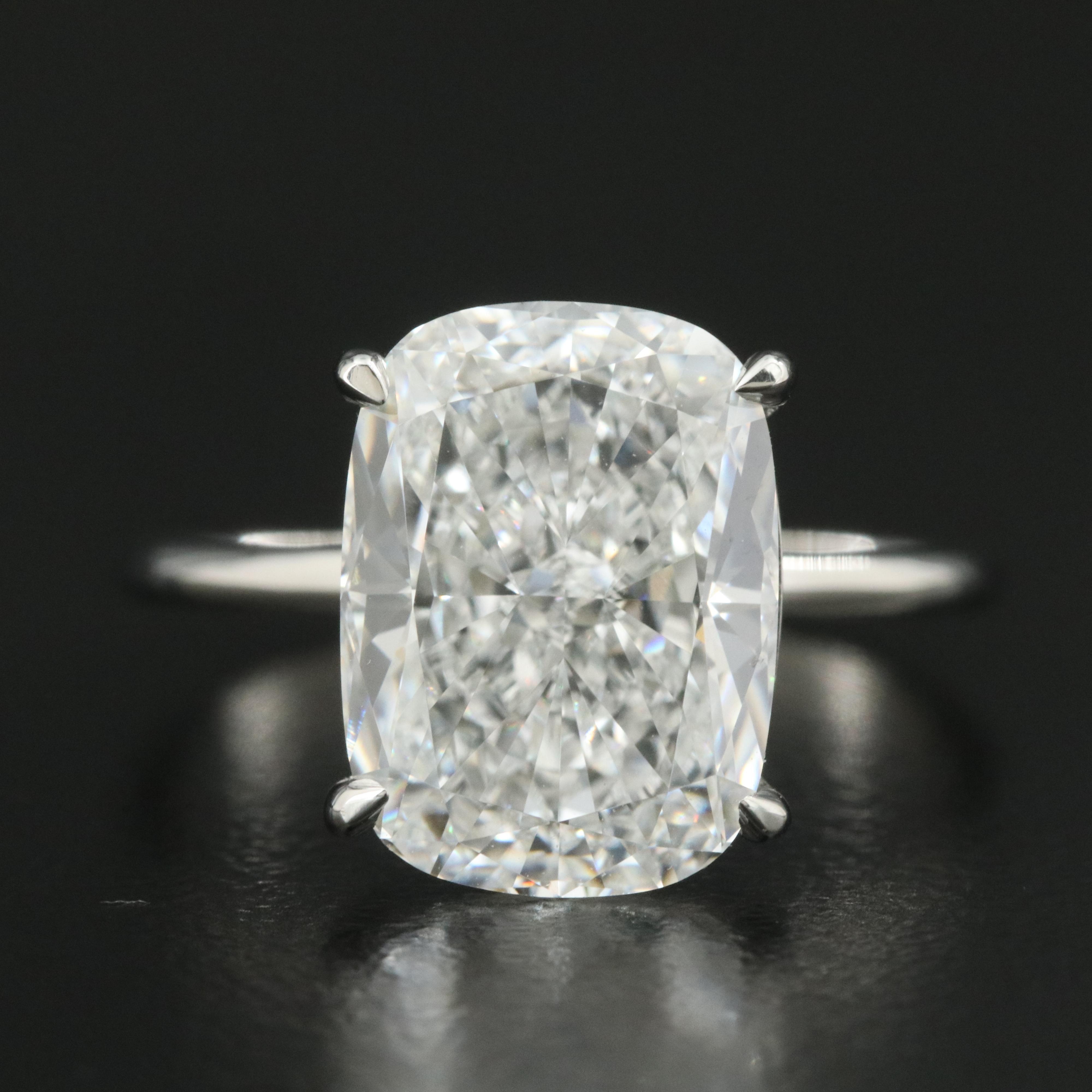 Platinum 5.07 CT Lab Grown Diamond Solitaire Ring with IGI Report