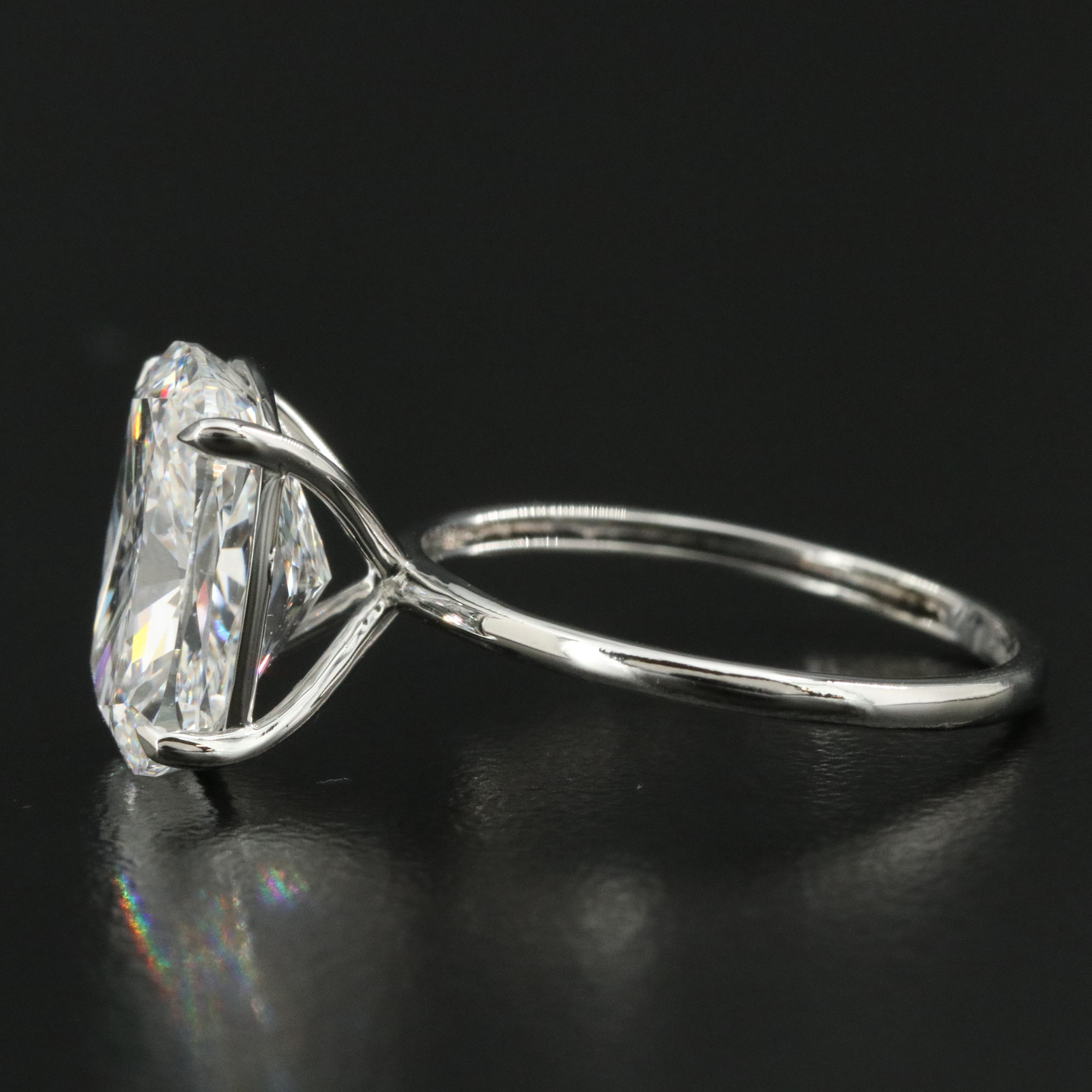 Platinum 5.07 CT Lab Grown Diamond Solitaire Ring with IGI Report