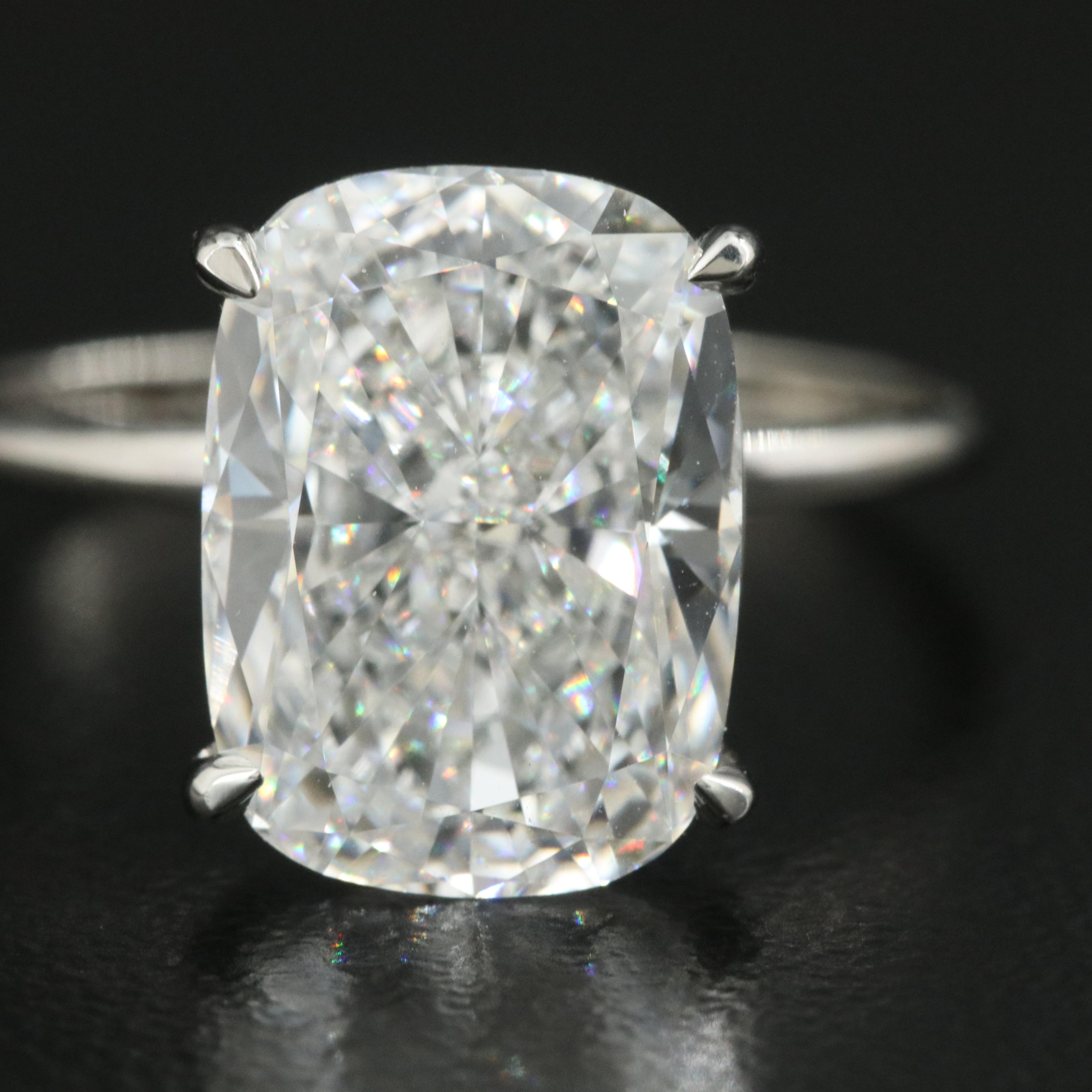 Platinum 5.07 CT Lab Grown Diamond Solitaire Ring with IGI Report