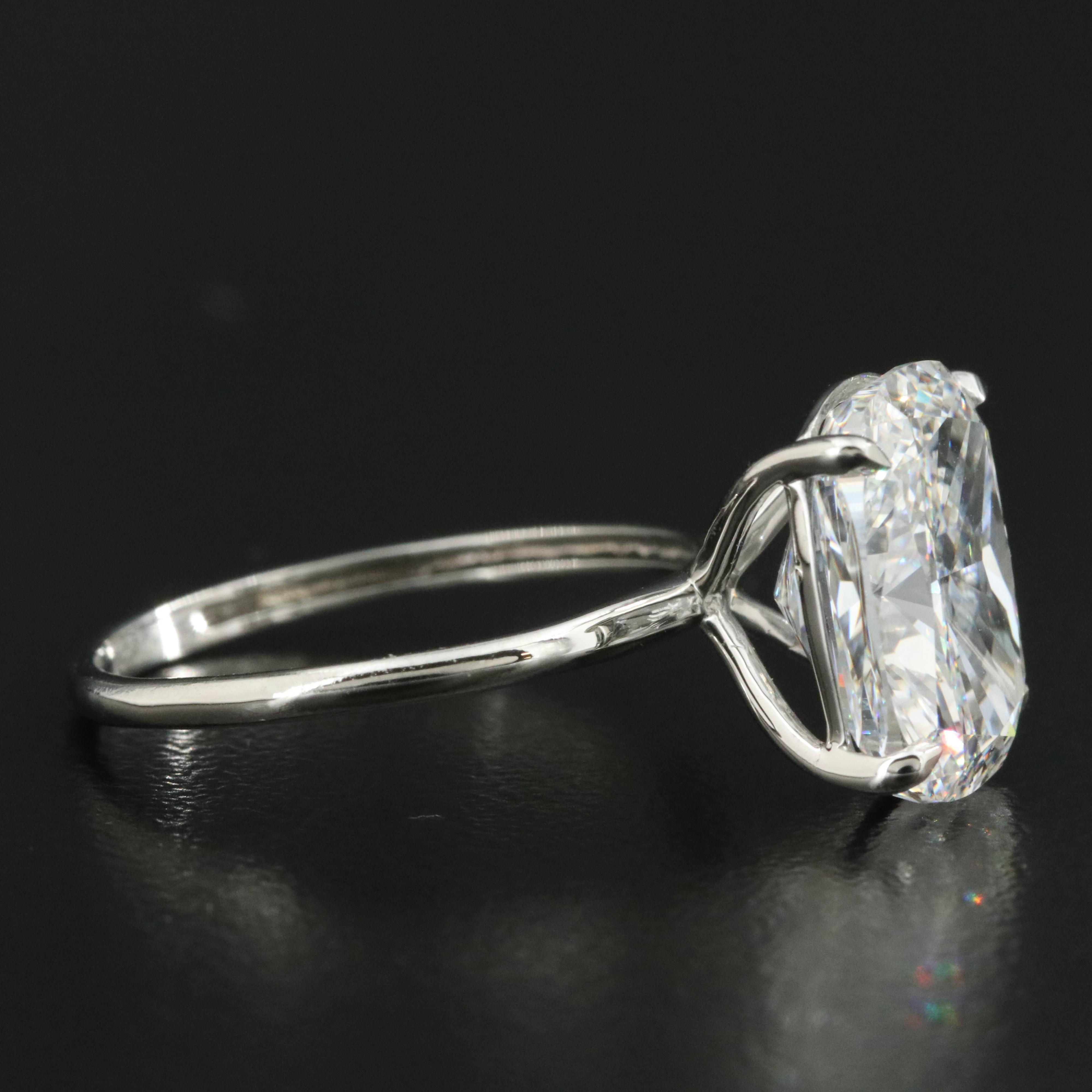 Platinum 5.07 CT Lab Grown Diamond Solitaire Ring with IGI Report