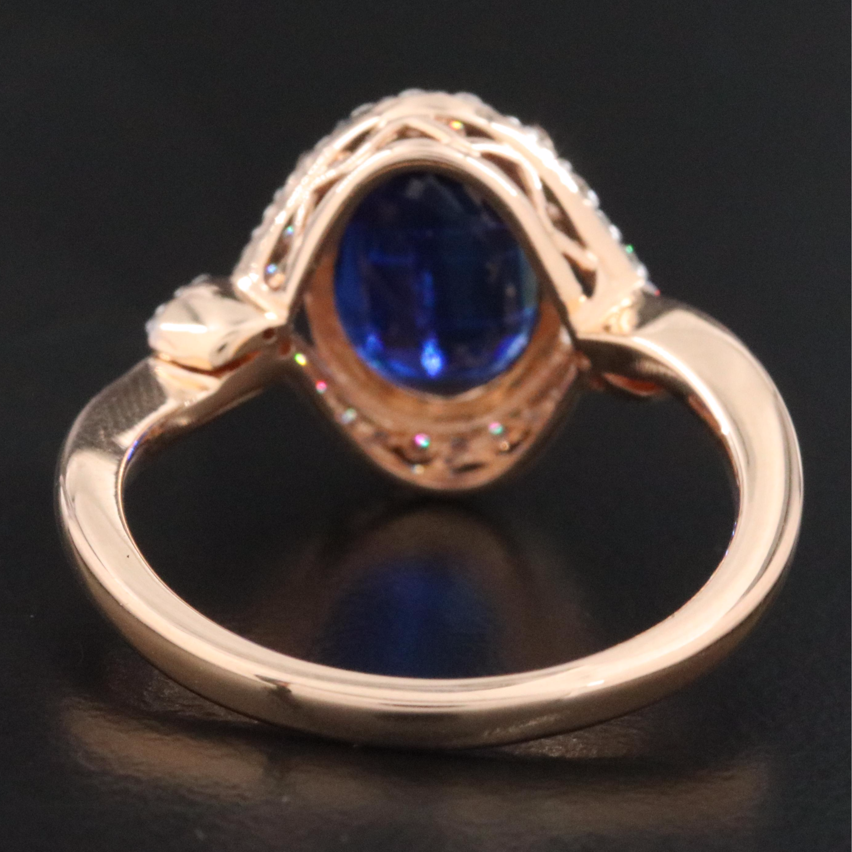 14K Rose Gold Kyanite and Diamond Ring