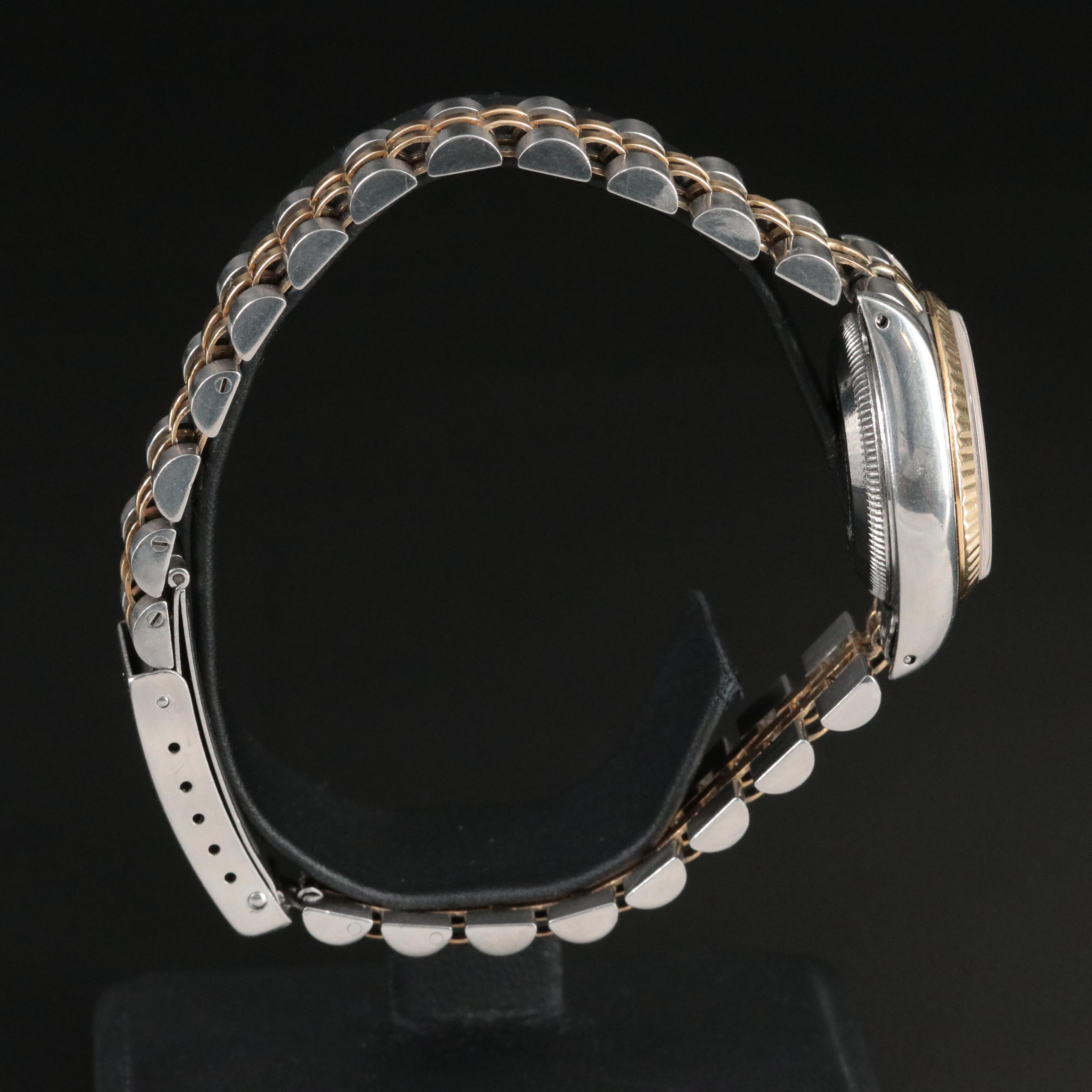 1983 Rolex Tapestry Dial Two Tone Oyster Perpetual Date Watch