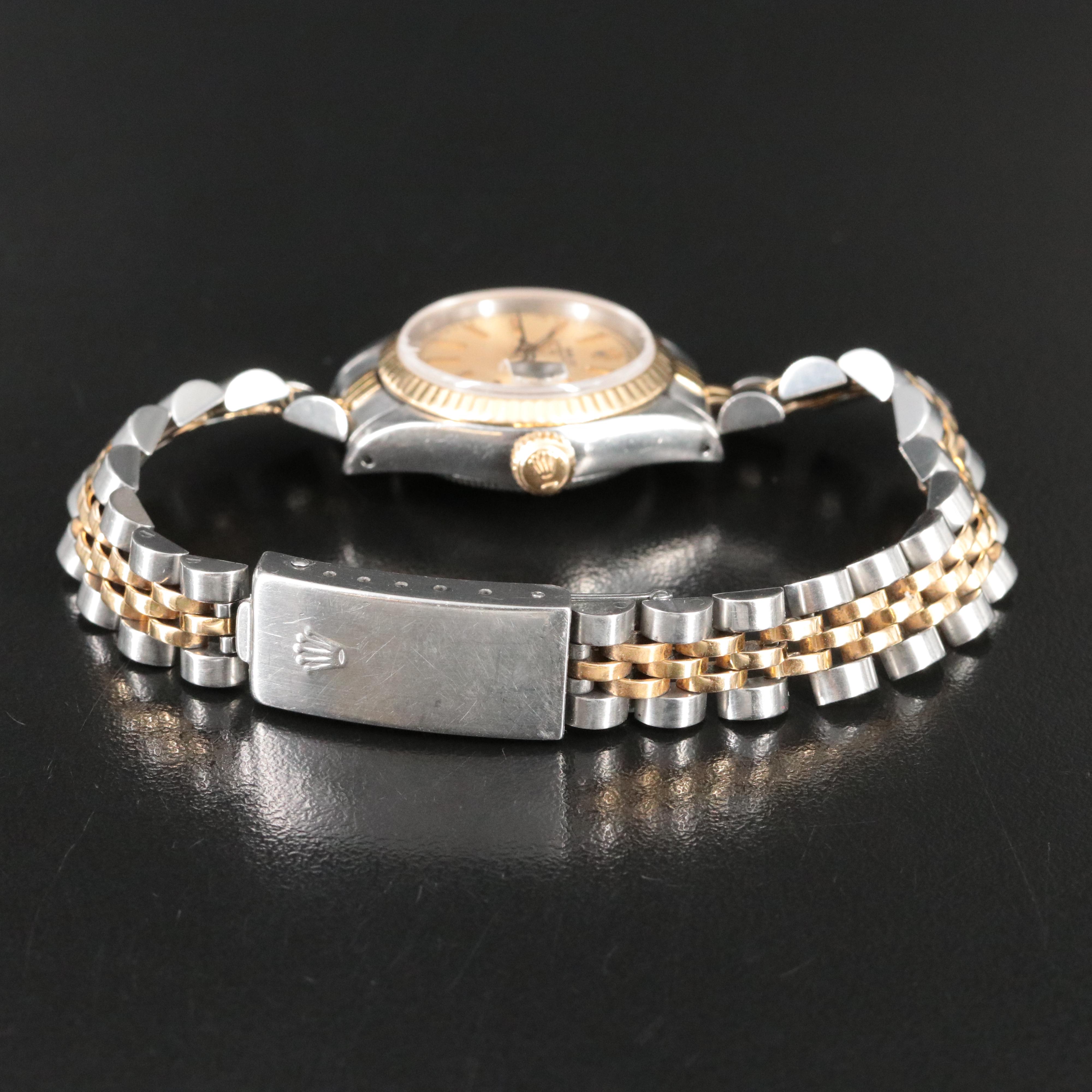 1983 Rolex Tapestry Dial Two Tone Oyster Perpetual Date Watch