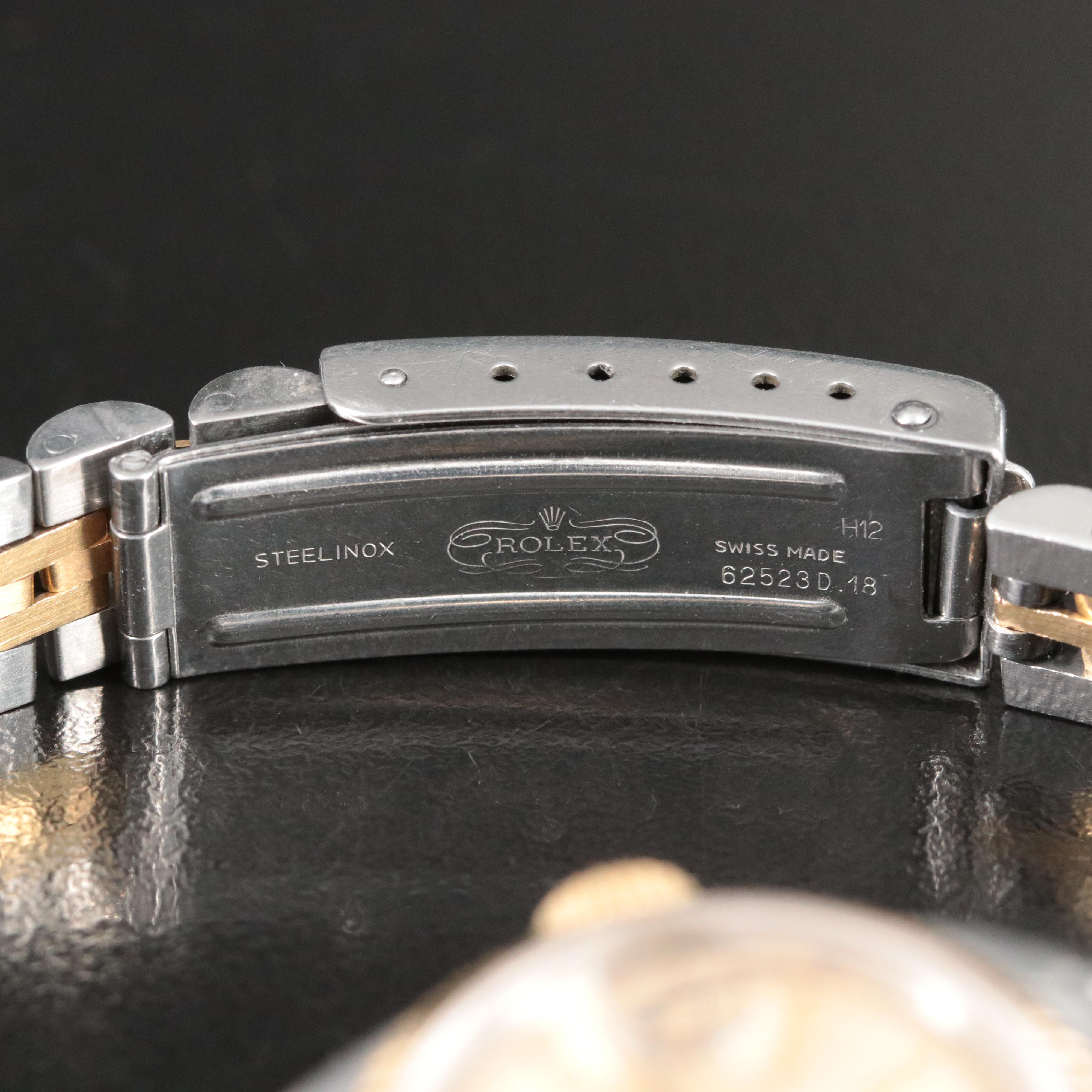 1983 Rolex Tapestry Dial Two Tone Oyster Perpetual Date Watch