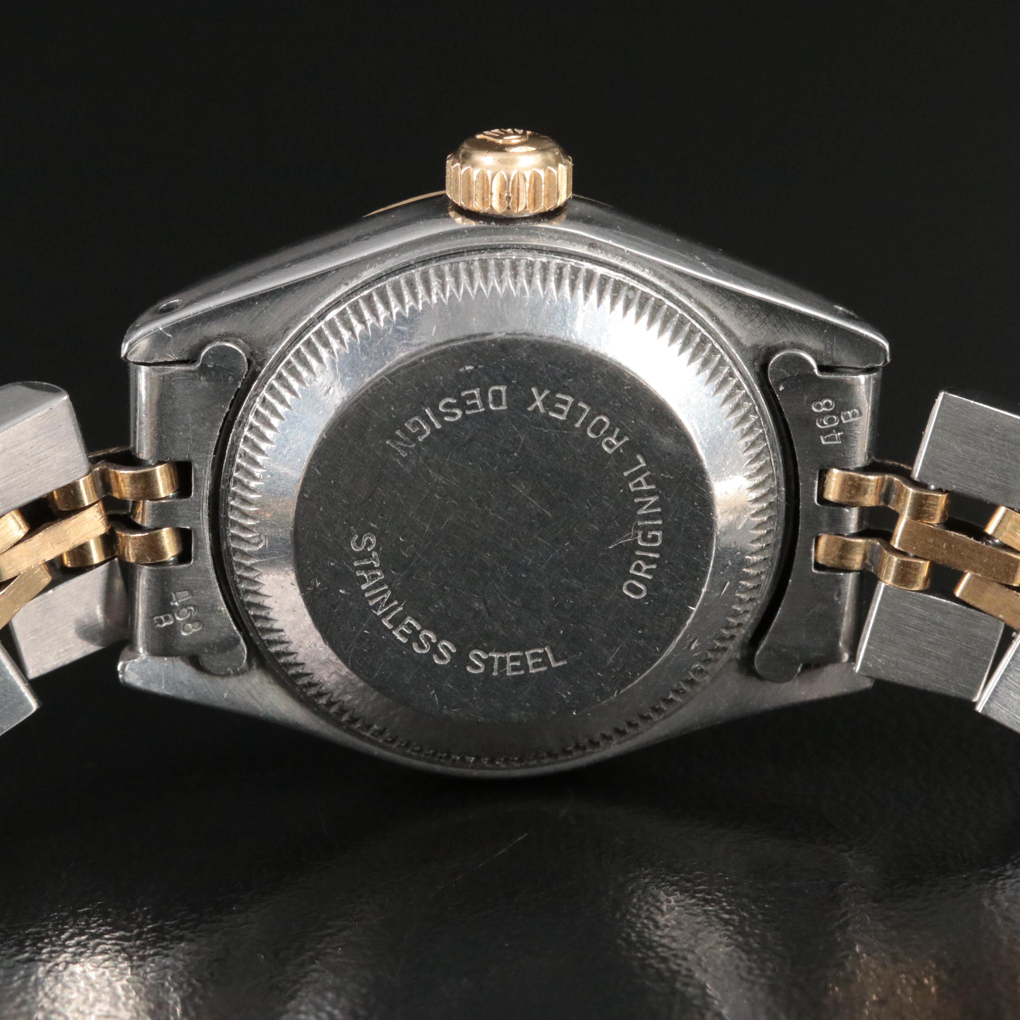 1983 Rolex Tapestry Dial Two Tone Oyster Perpetual Date Watch