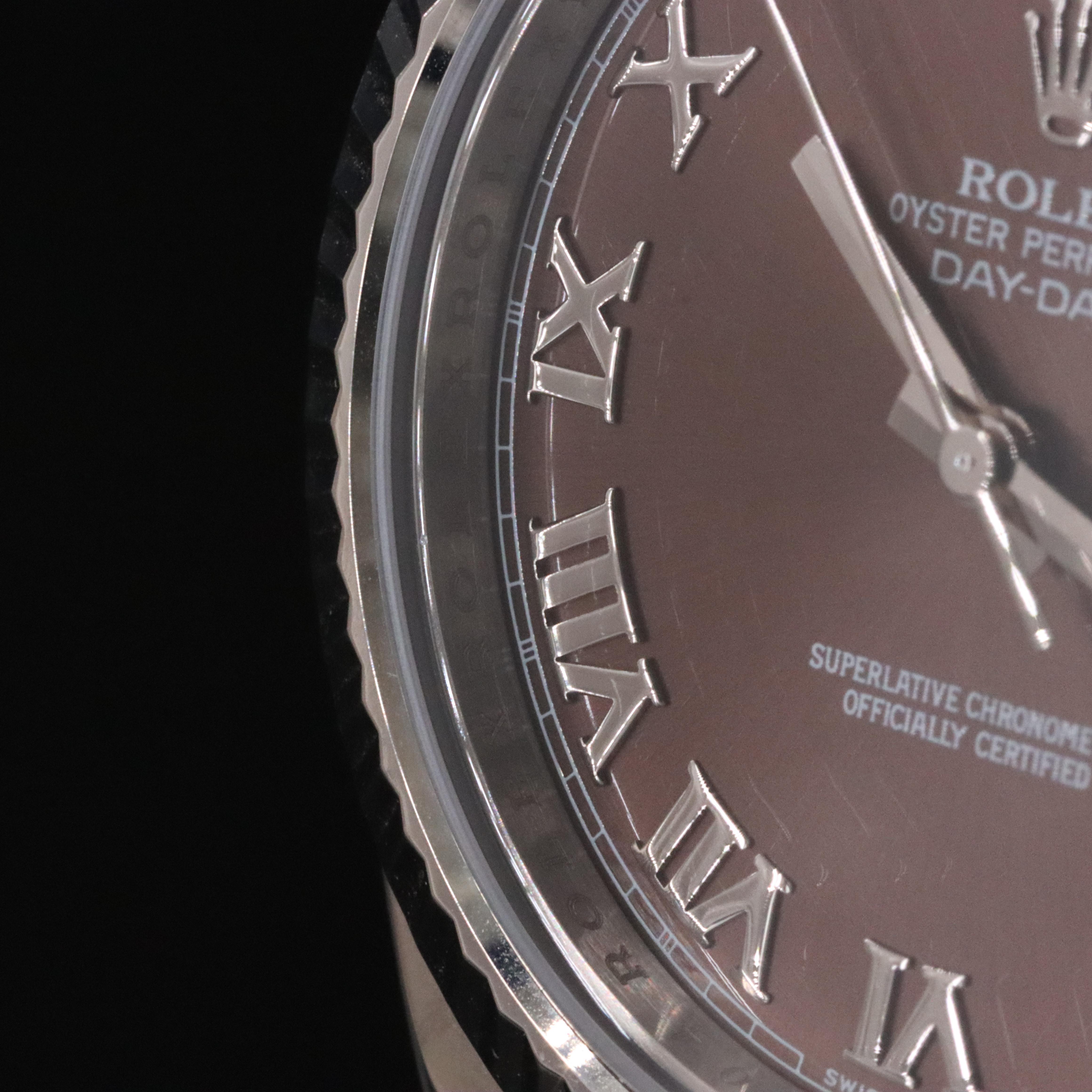 Rolex Day-Date II 218239 Chocolate 41mm 18K White Gold Automatic Watch