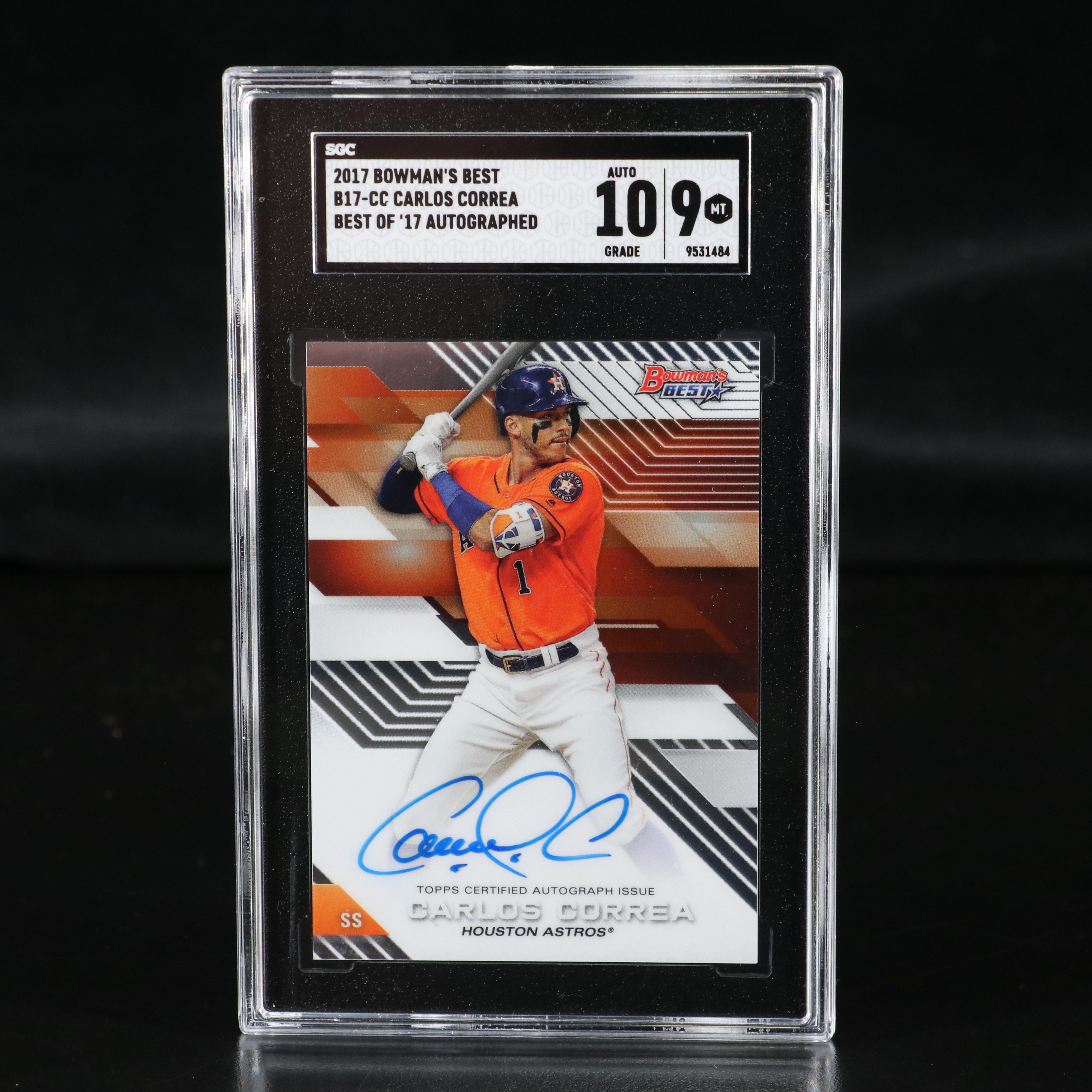 2017 Bowman’s Best Carlos Correa Signed Baseball Card Graded SGC 9