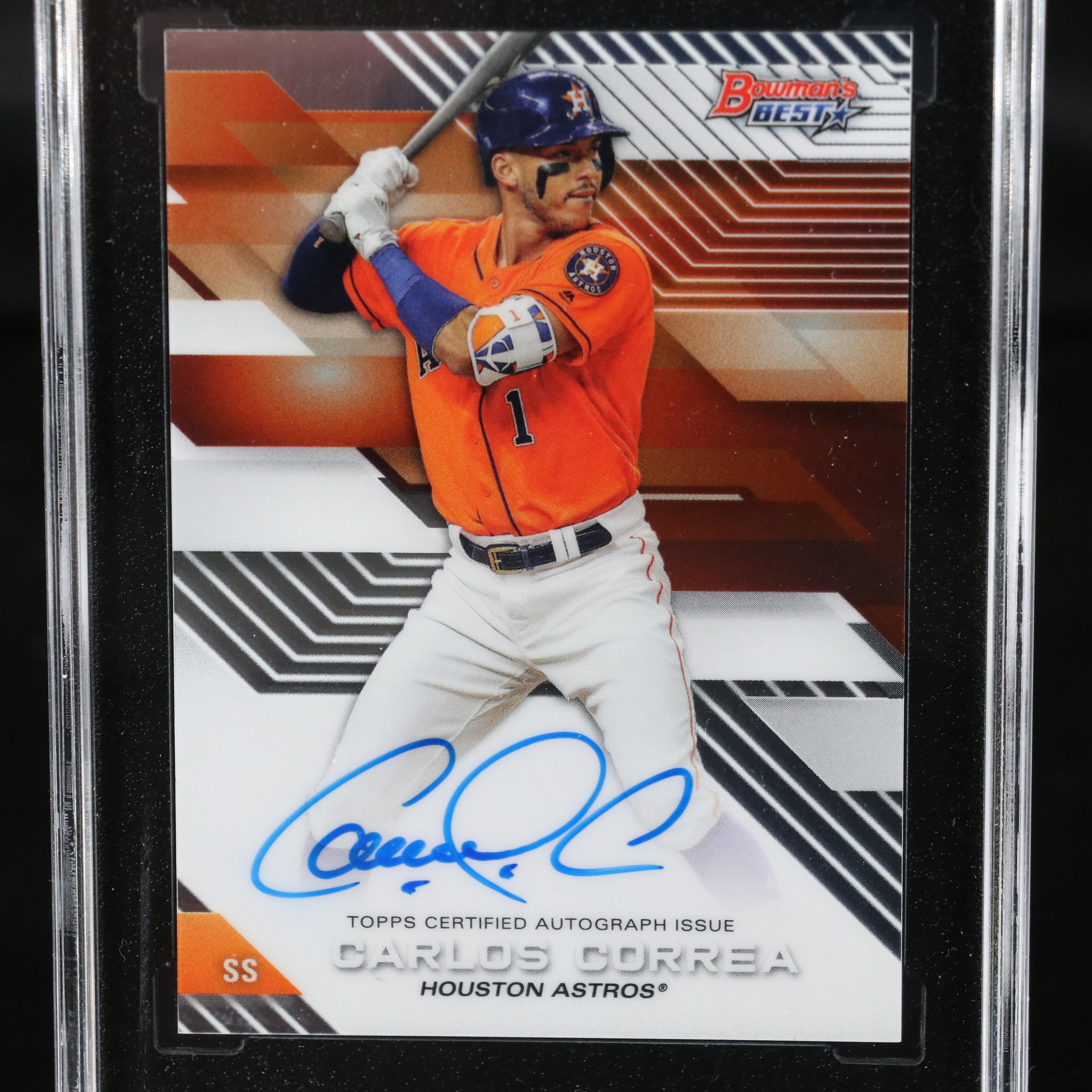 2017 Bowman’s Best Carlos Correa Signed Baseball Card Graded SGC 9