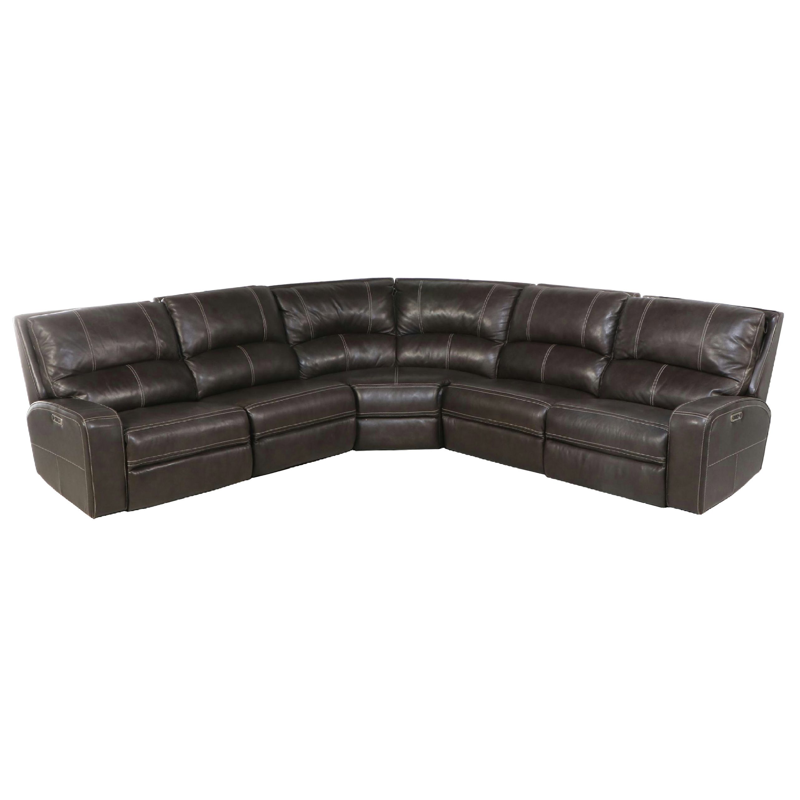Parker Living Furniture Leather Upholstered Four-Piece Reclining Sectional Sofa