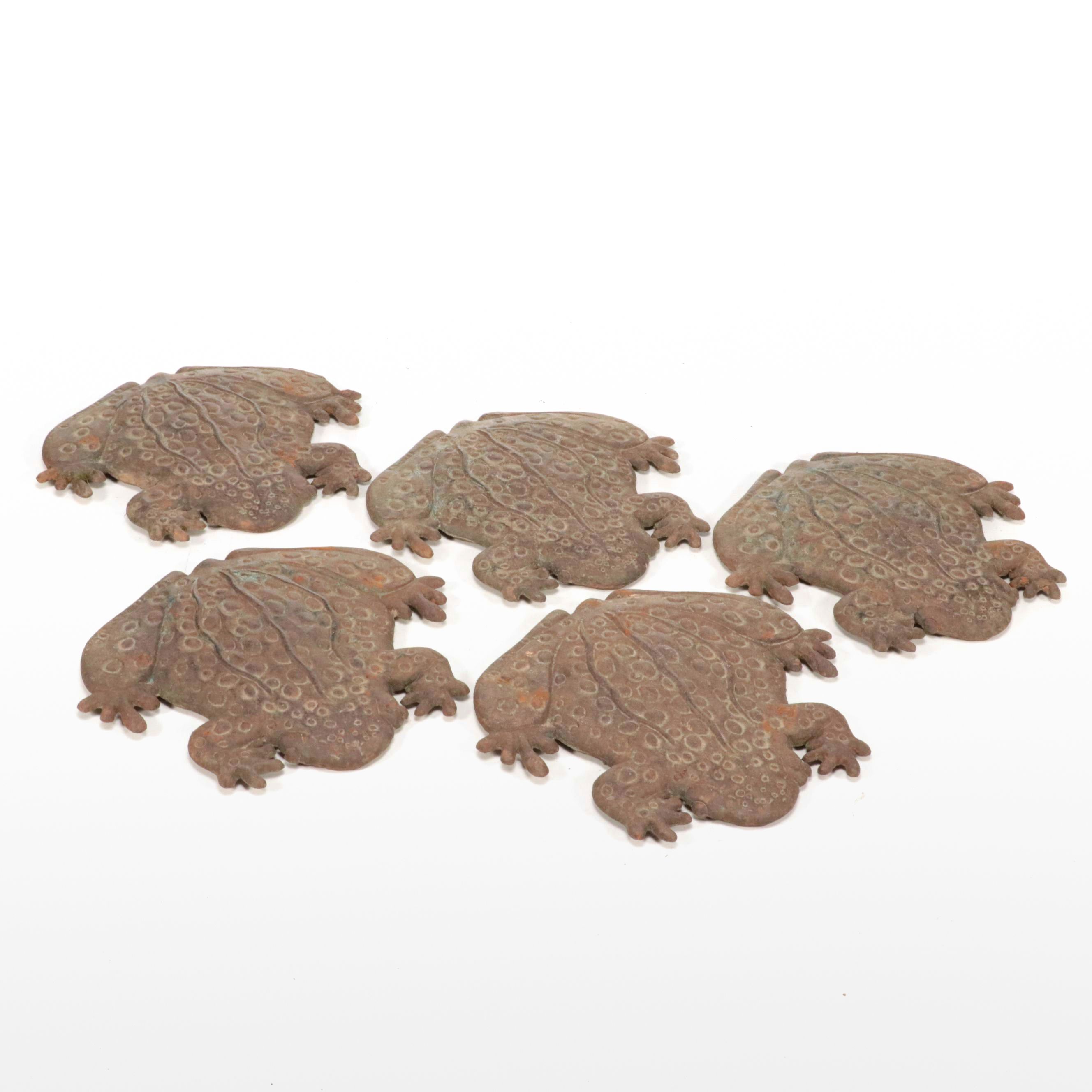 Five Cast Iron Frog Stepping Stones