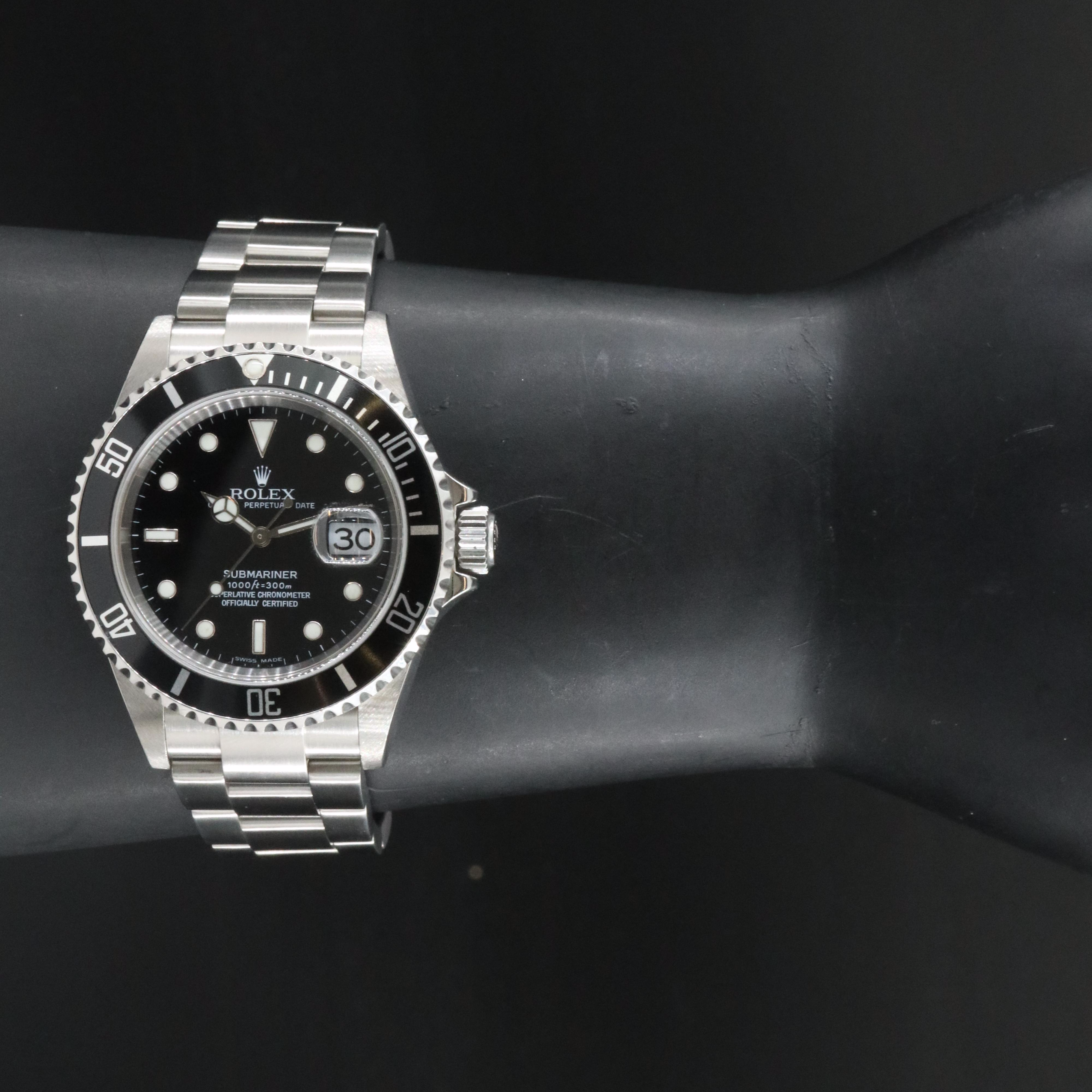 Rolex Submariner 16610 T Black 40mm Steel Automatic Watch