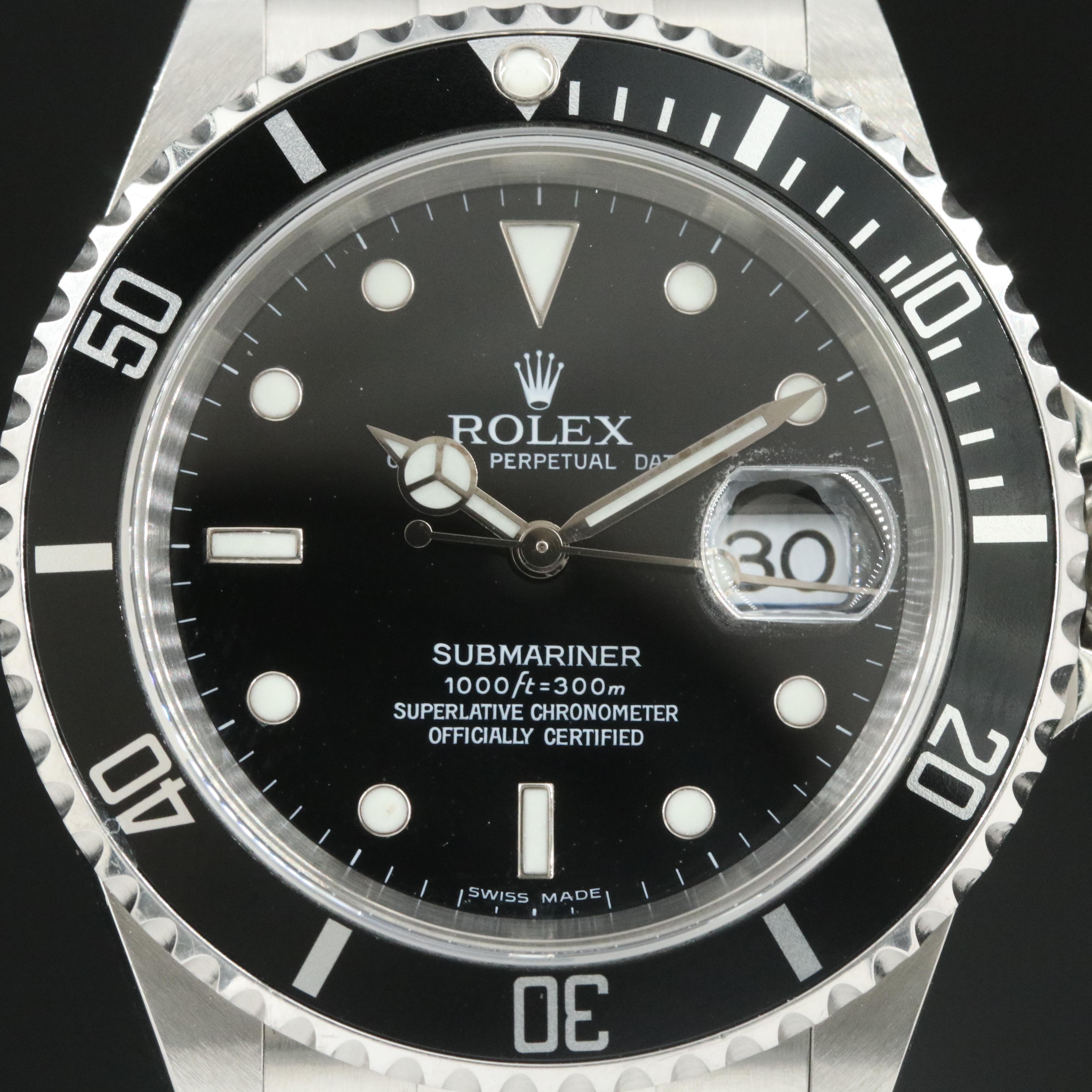 Rolex Submariner 16610 T Black 40mm Steel Automatic Watch