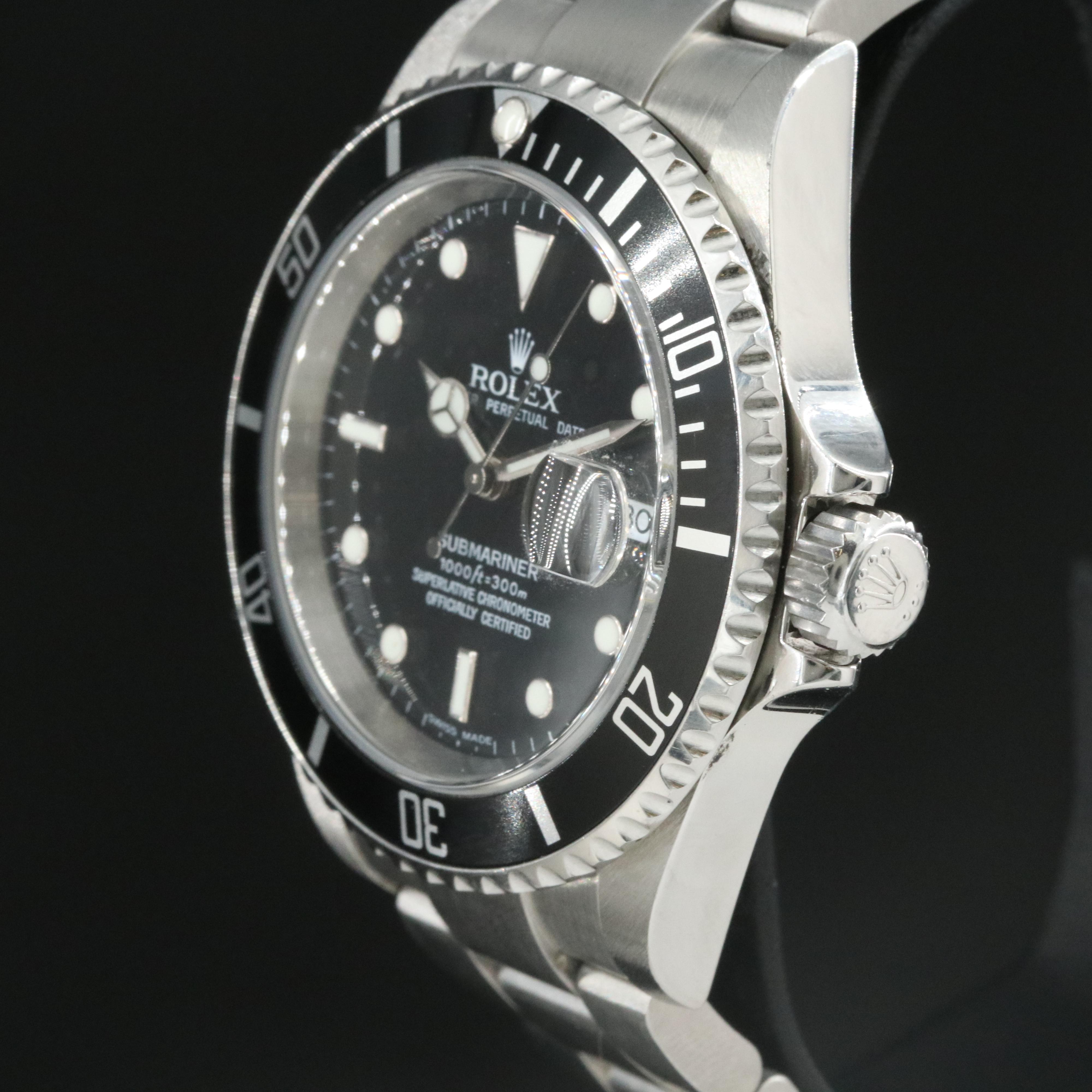 Rolex Submariner 16610 T Black 40mm Steel Automatic Watch