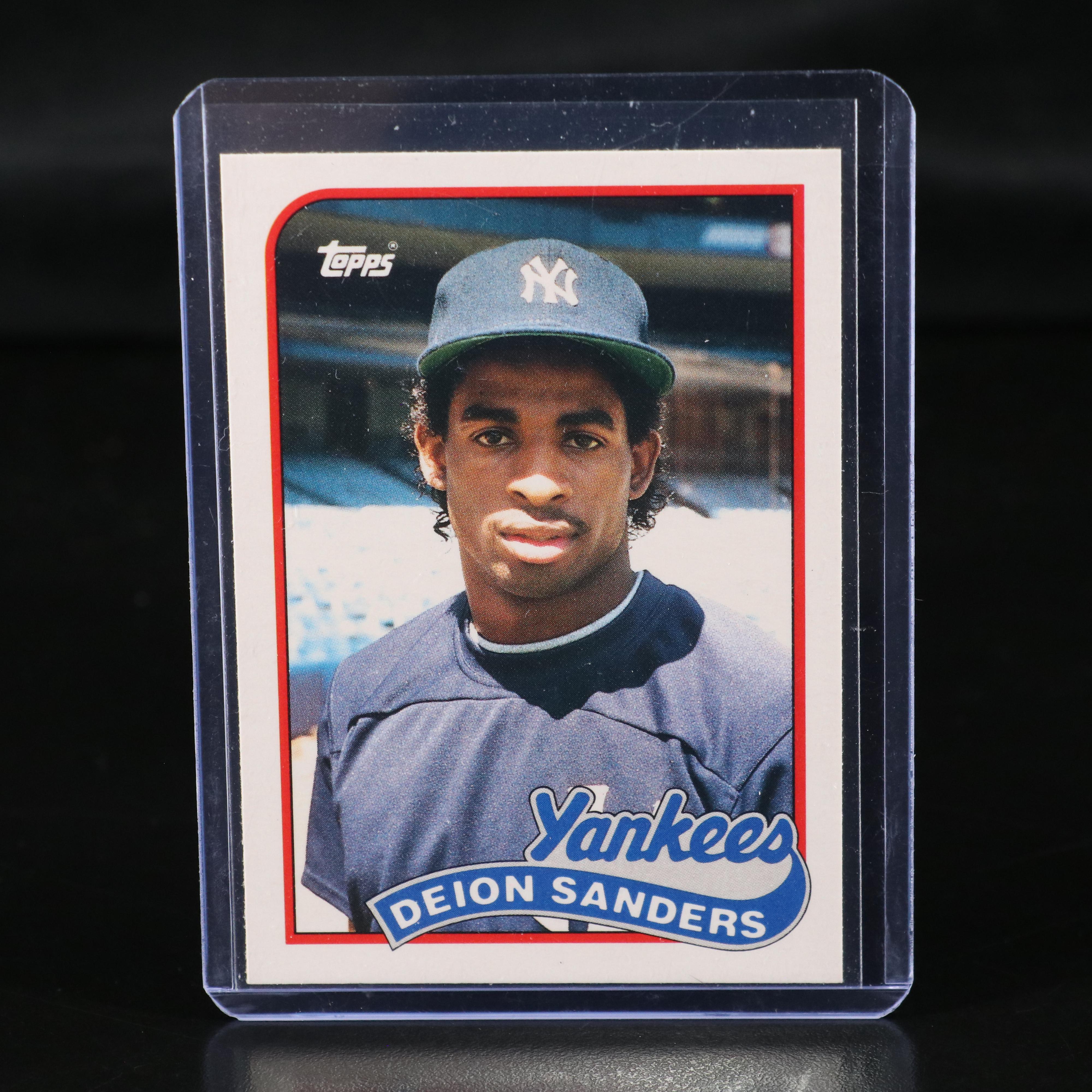 1989 Topps Traded Deion Sanders New York Yankees Rookie Baseball Card