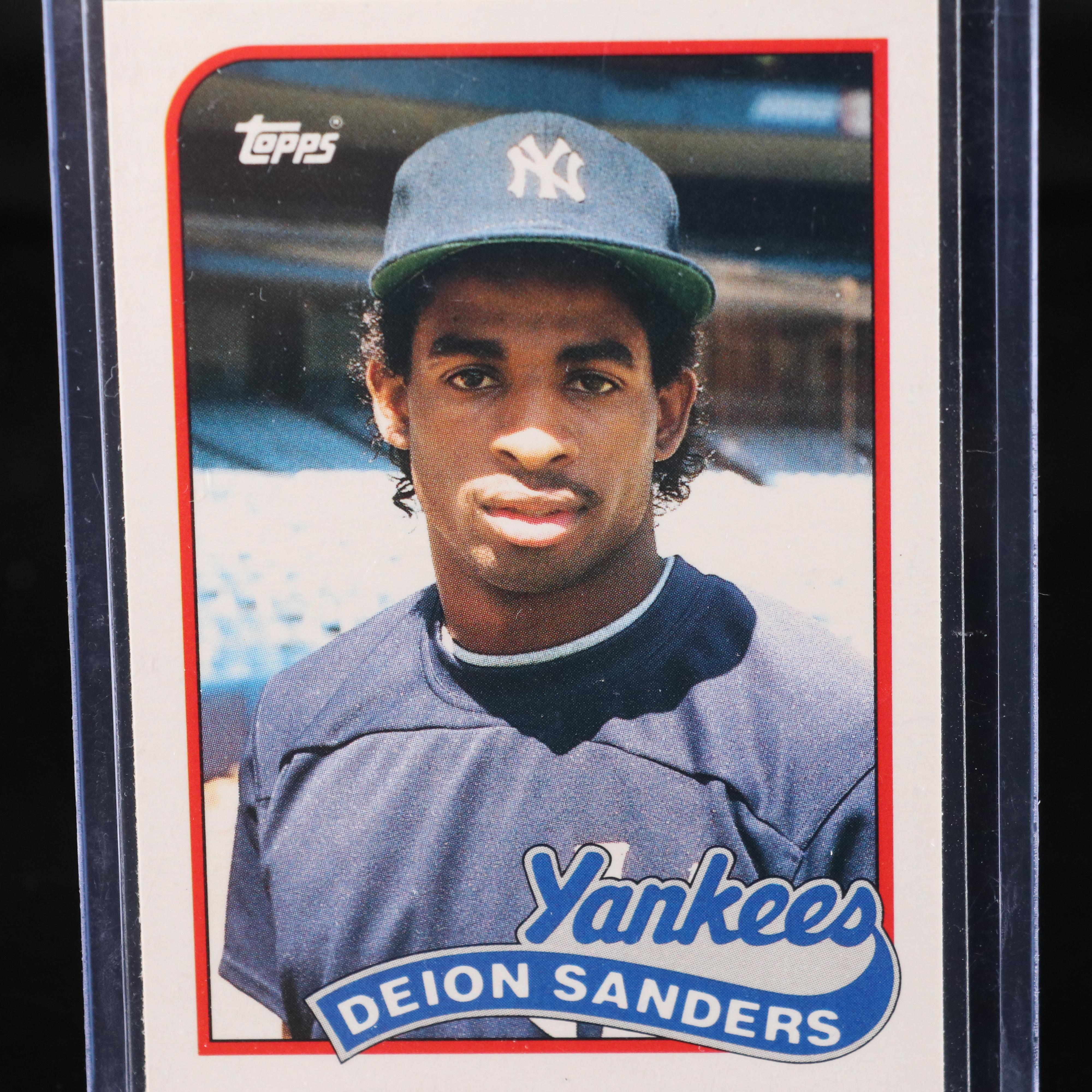 1989 Topps Traded Deion Sanders New York Yankees Rookie Baseball Card