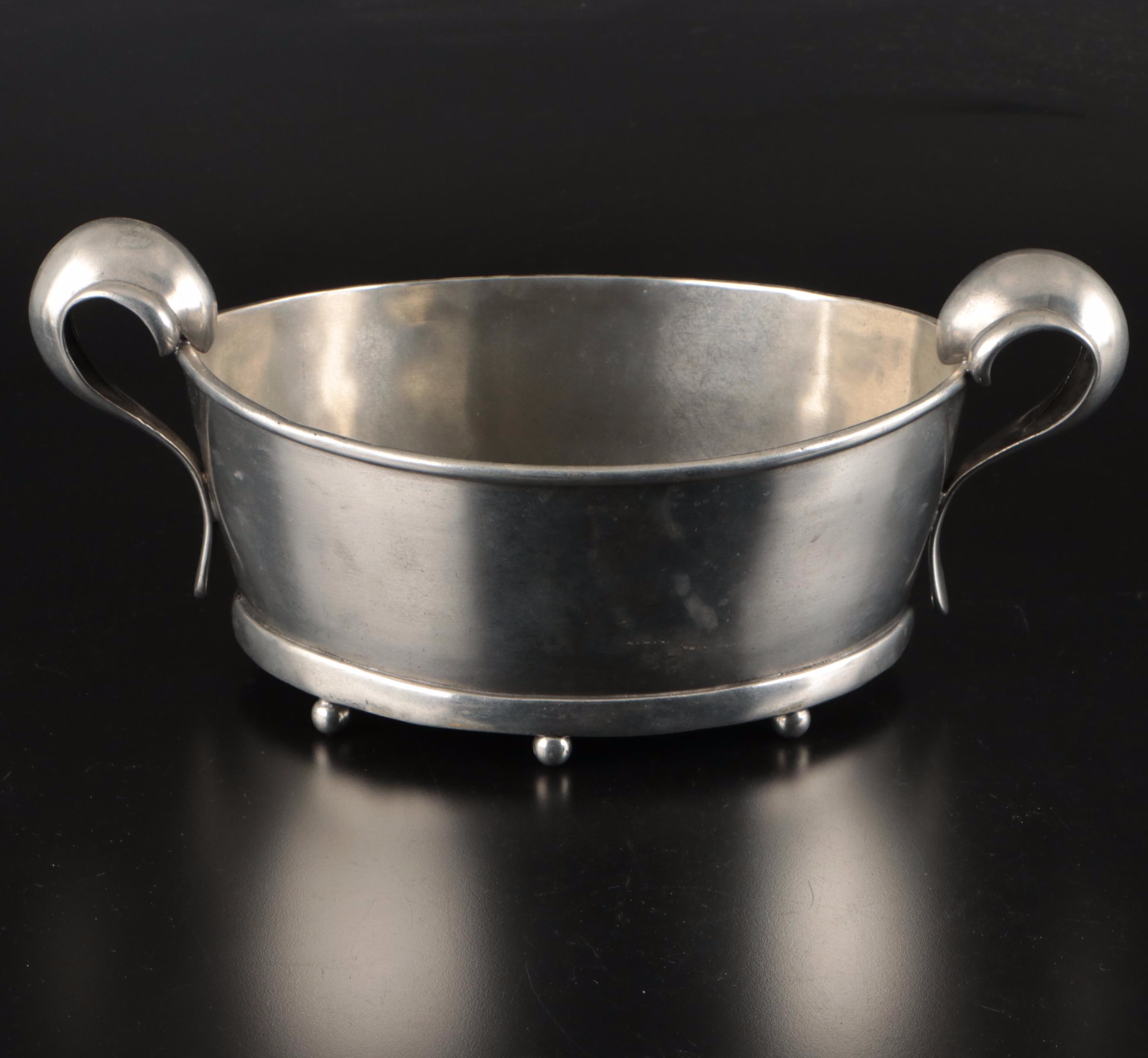 Nambé Metal Butterfly Bowl with Thai Contemporary Dual-Handled Planter