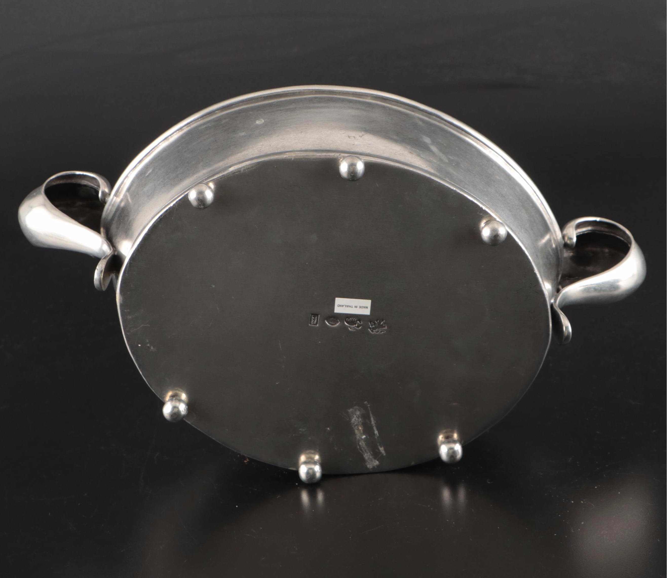 Nambé Metal Butterfly Bowl with Thai Contemporary Dual-Handled Planter