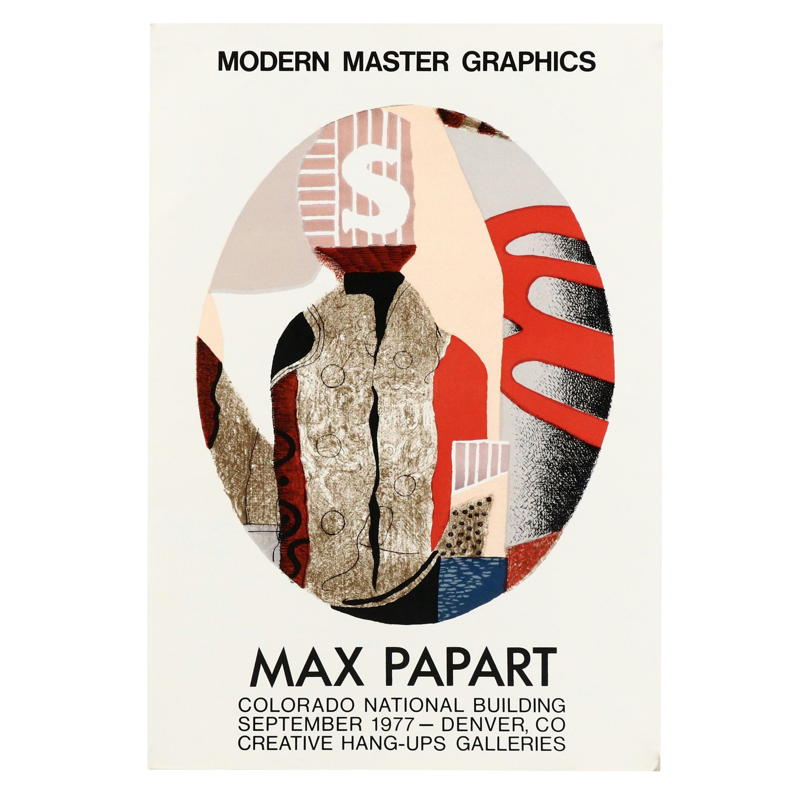 Max Papart Lithograph Exhibition Poster, 1977