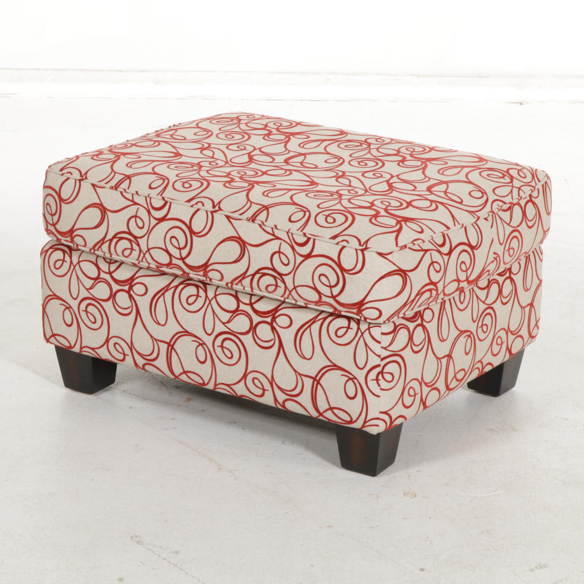 Klaussner Upholstered Corner Chair and Ottoman