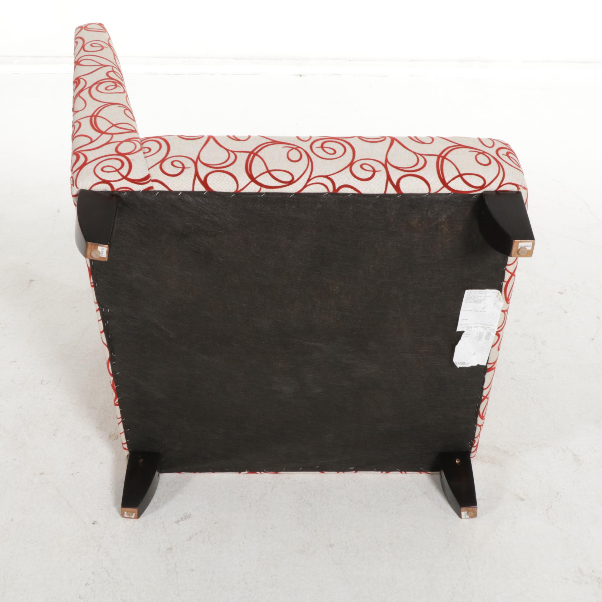 Klaussner Upholstered Corner Chair and Ottoman