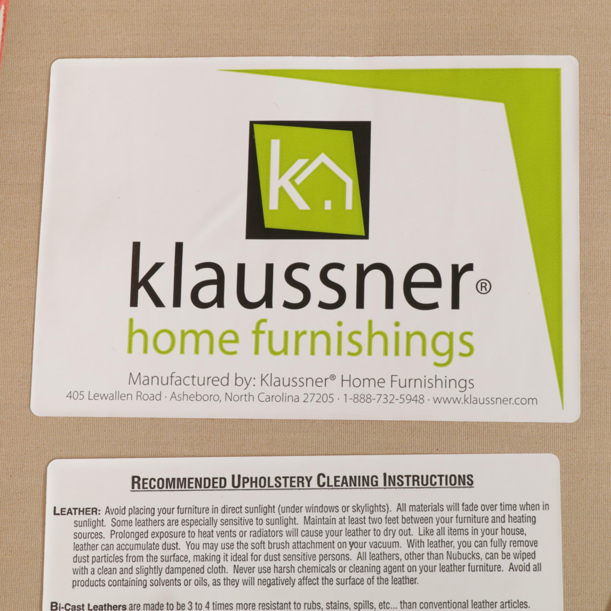 Klaussner Upholstered Corner Chair and Ottoman