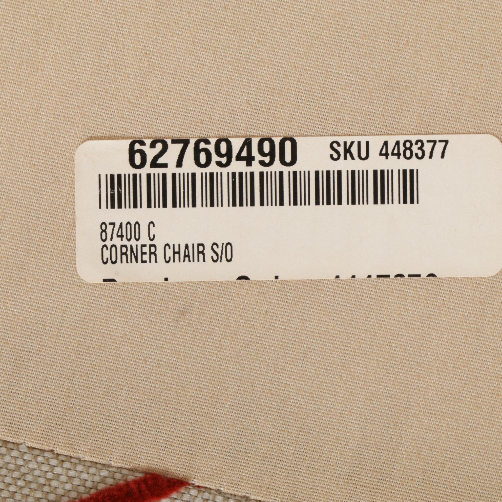 Klaussner Upholstered Corner Chair and Ottoman