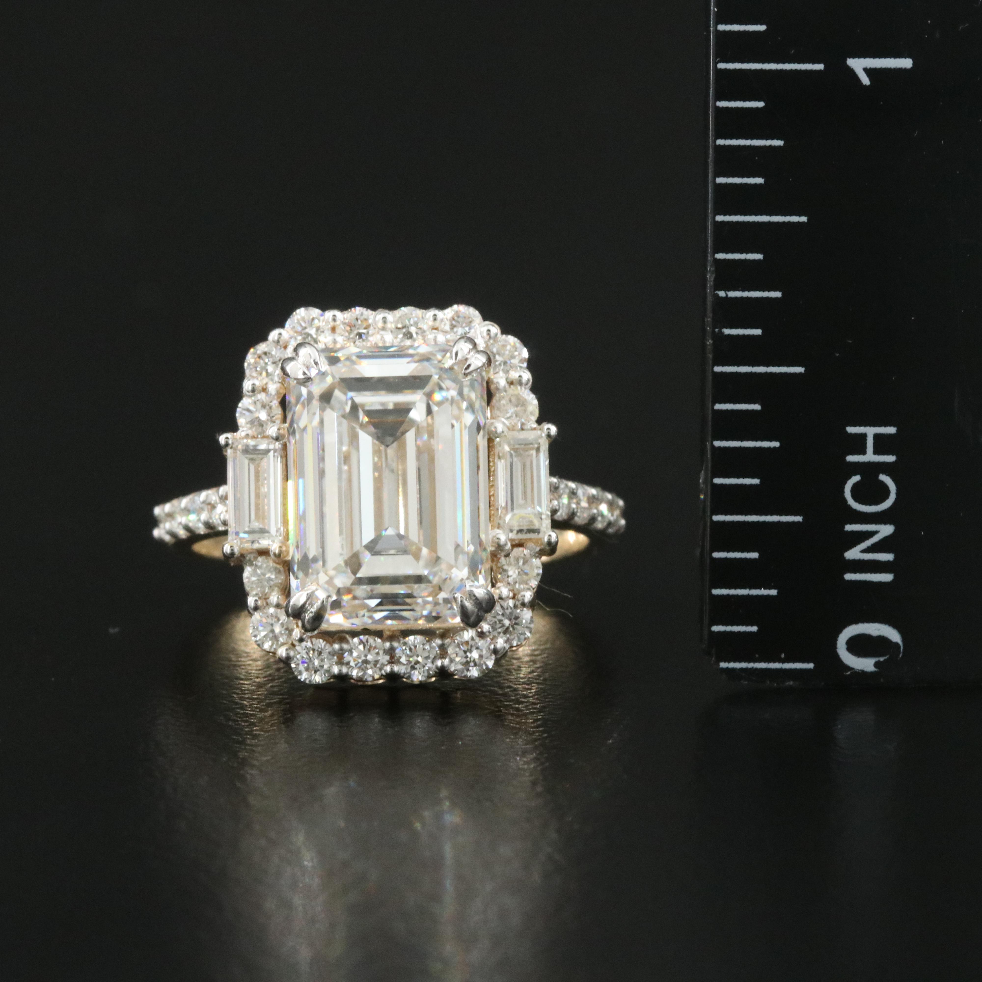 14K 6.97 CTW Lab Grown Diamond Ring with IGI Report