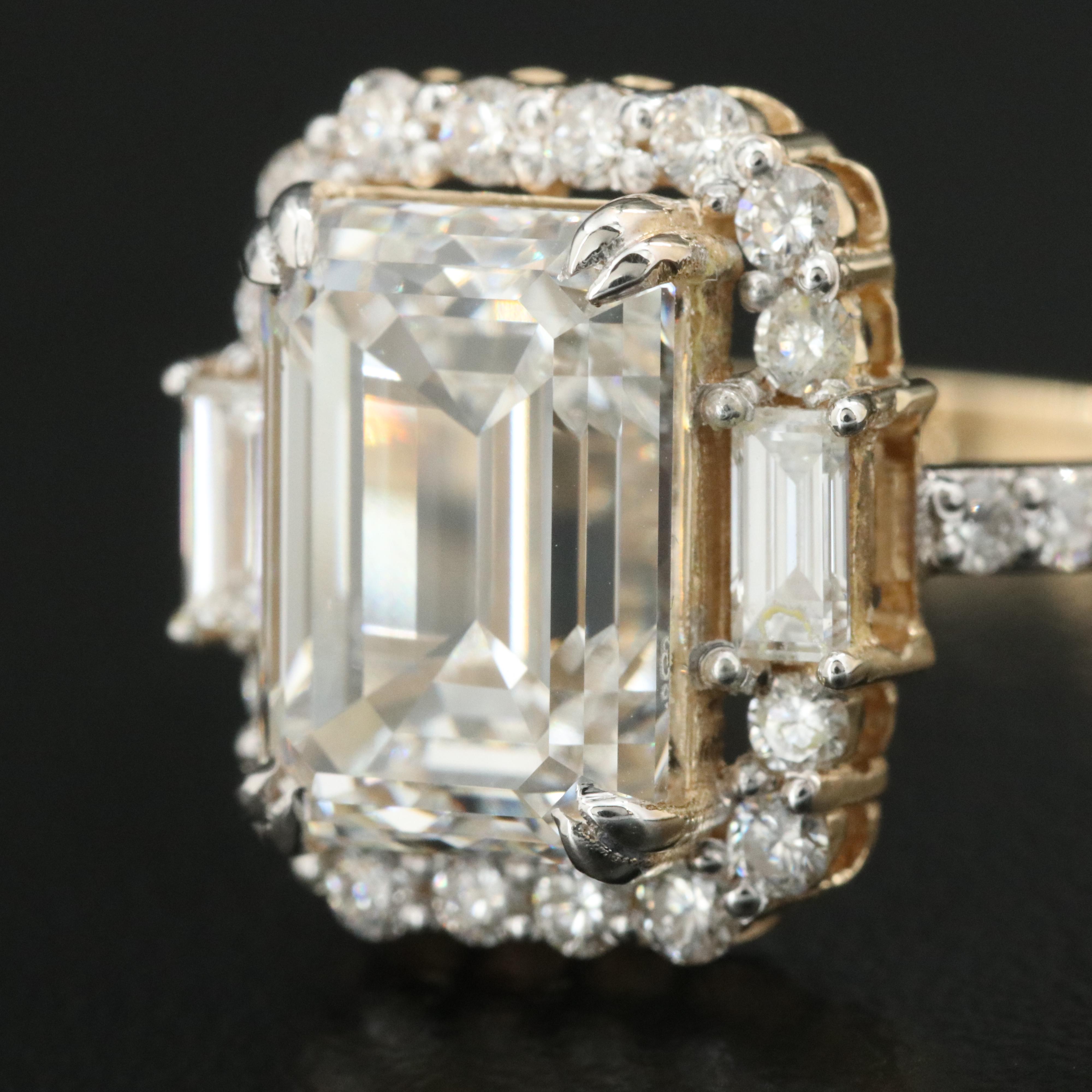 14K 6.97 CTW Lab Grown Diamond Ring with IGI Report