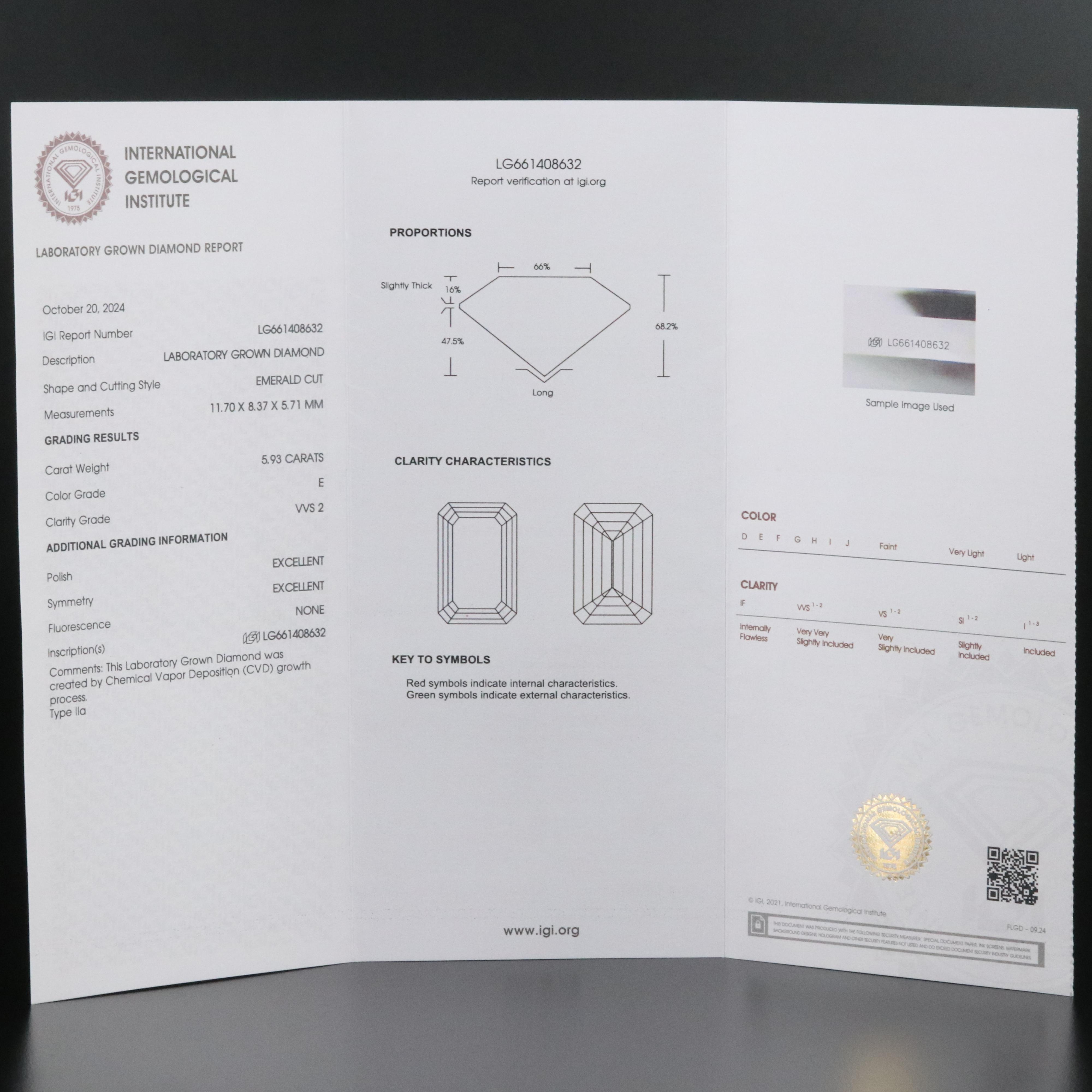 14K 6.97 CTW Lab Grown Diamond Ring with IGI Report