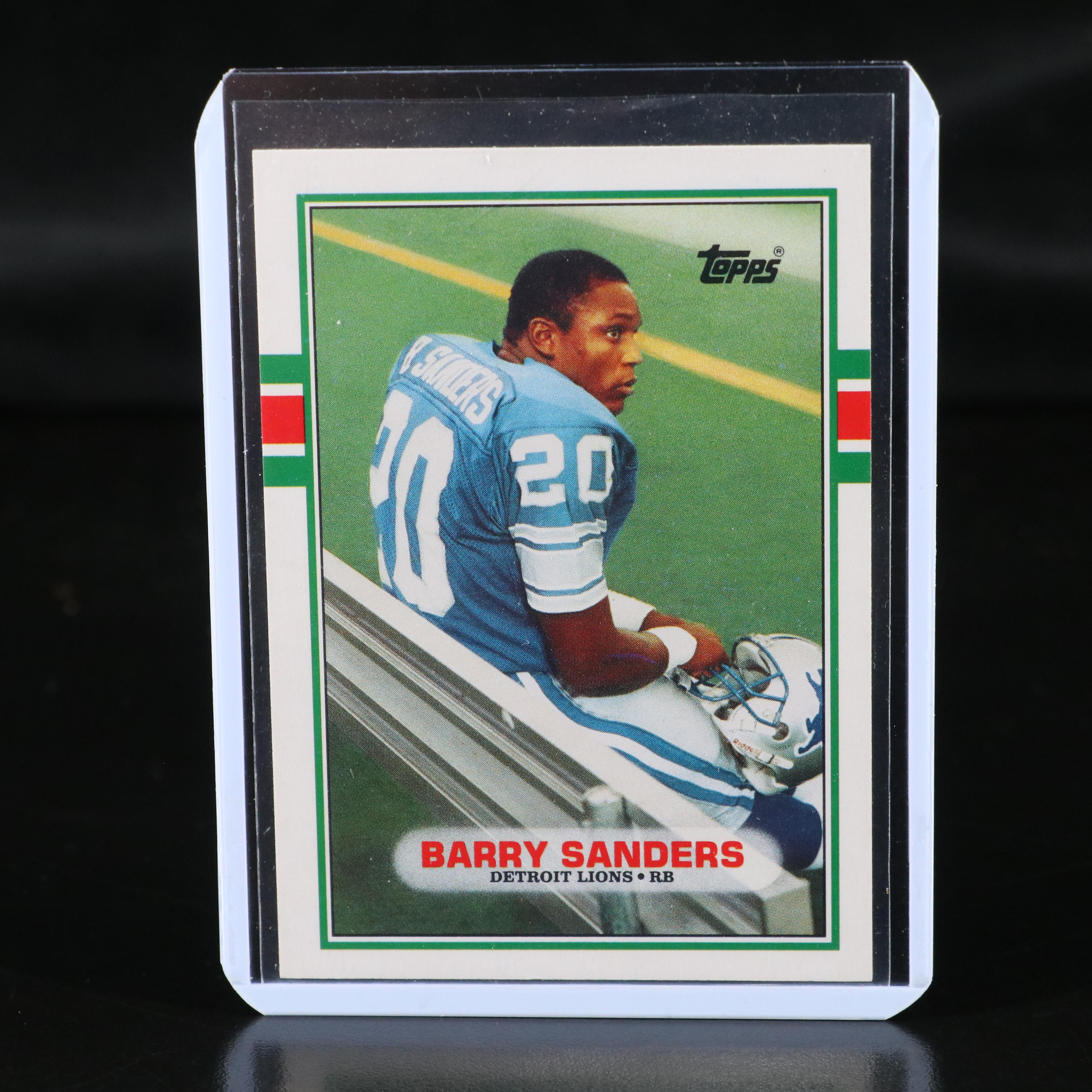 1989 Topps Traded Barry Sanders Detroit Lions Rookie Football Card