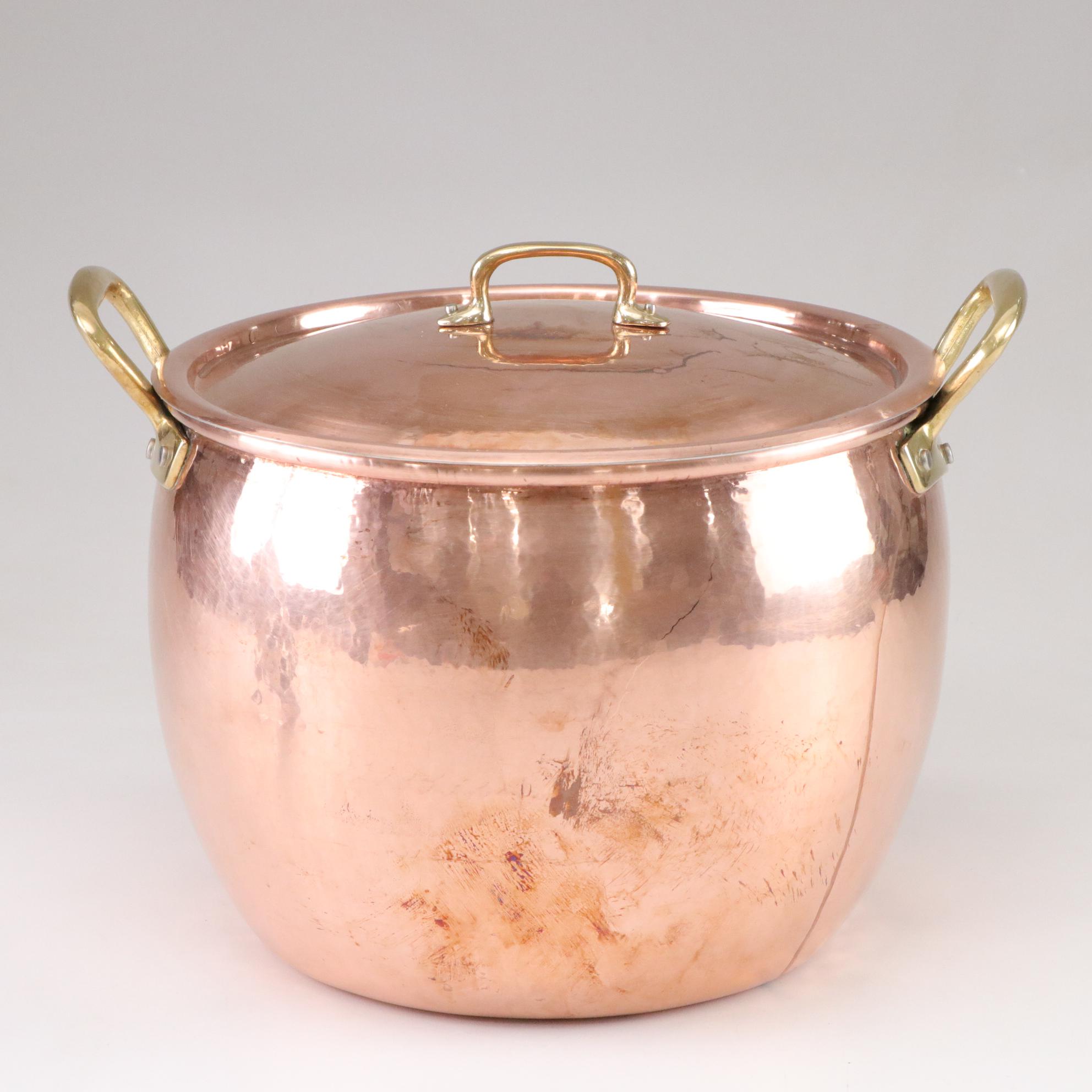 Ruffoni Italian Hammered Copper Stockpot and Cuisinart Stainless Steel Skillets