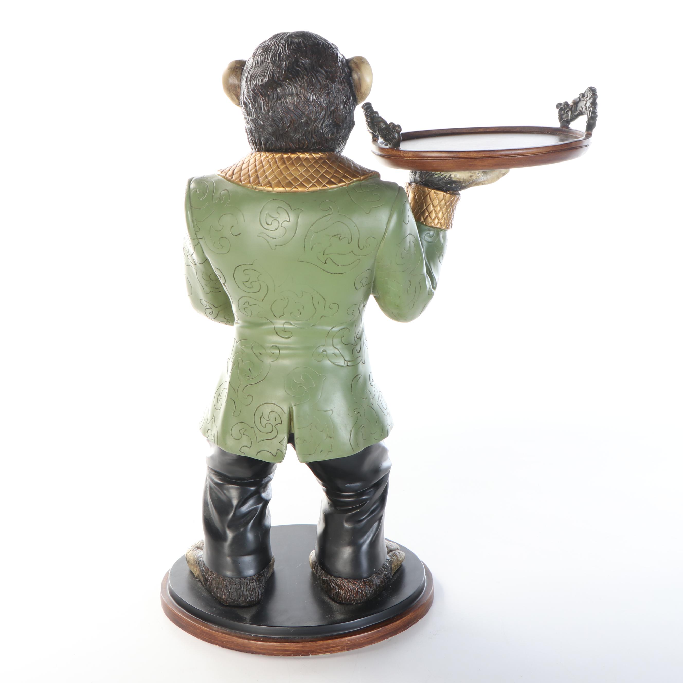Monkey Butler Resin Figural Side Table
