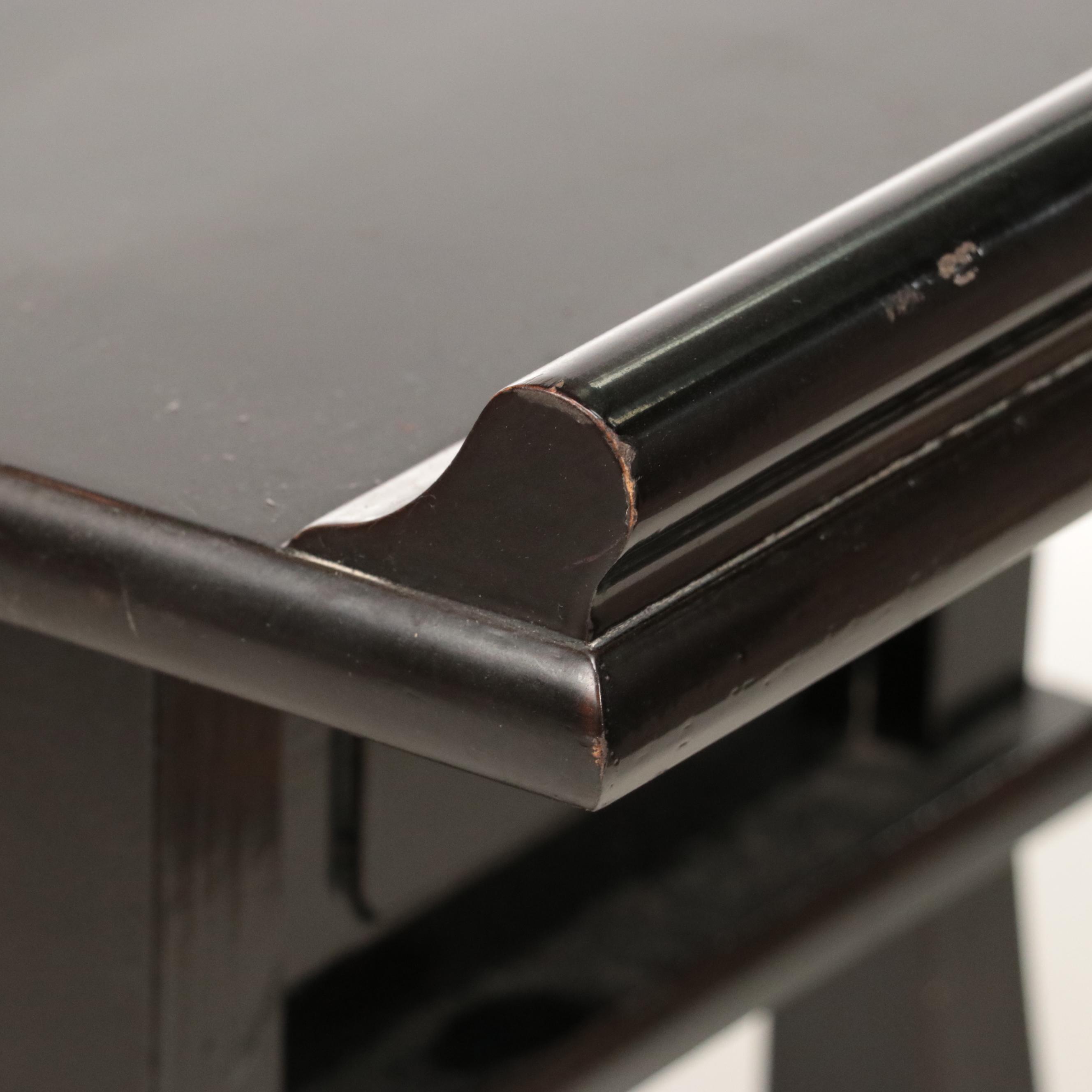 Southeast Asian Style Wooden Triangular Box with Stand and Chopsticks