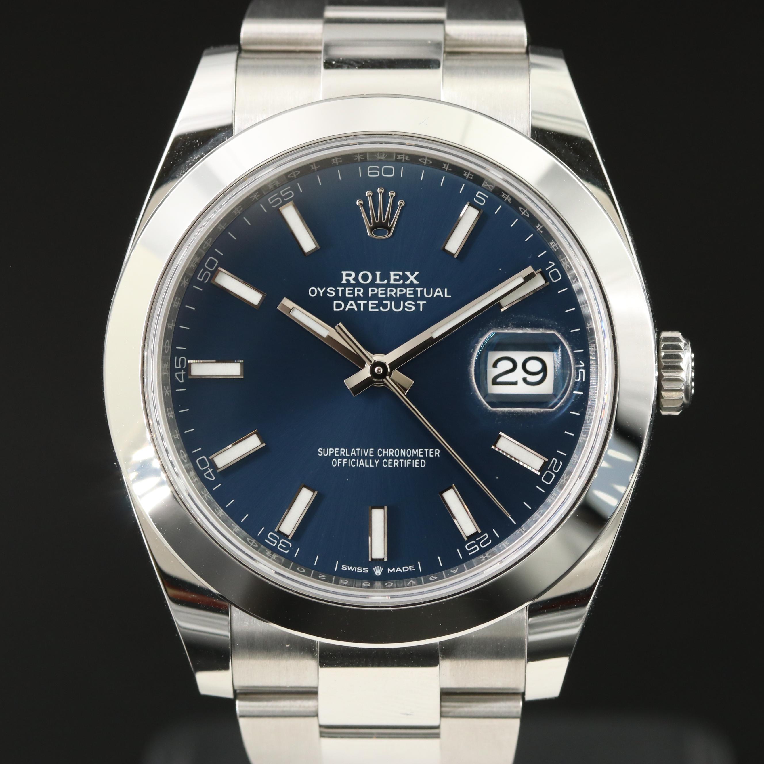 Rolex Datejust Blue 41mm Steel Automatic Watch 126300