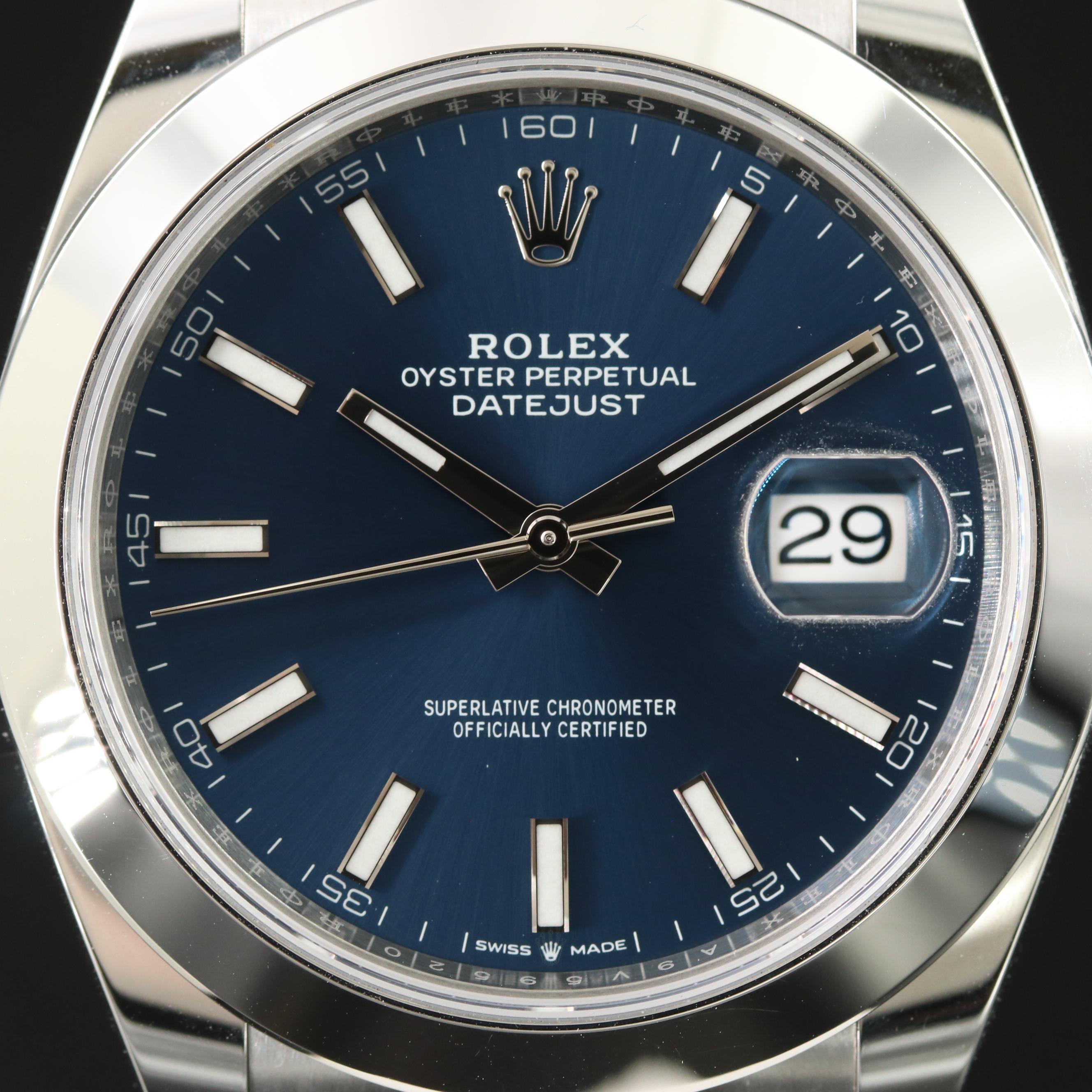 Rolex Datejust Blue 41mm Steel Automatic Watch 126300