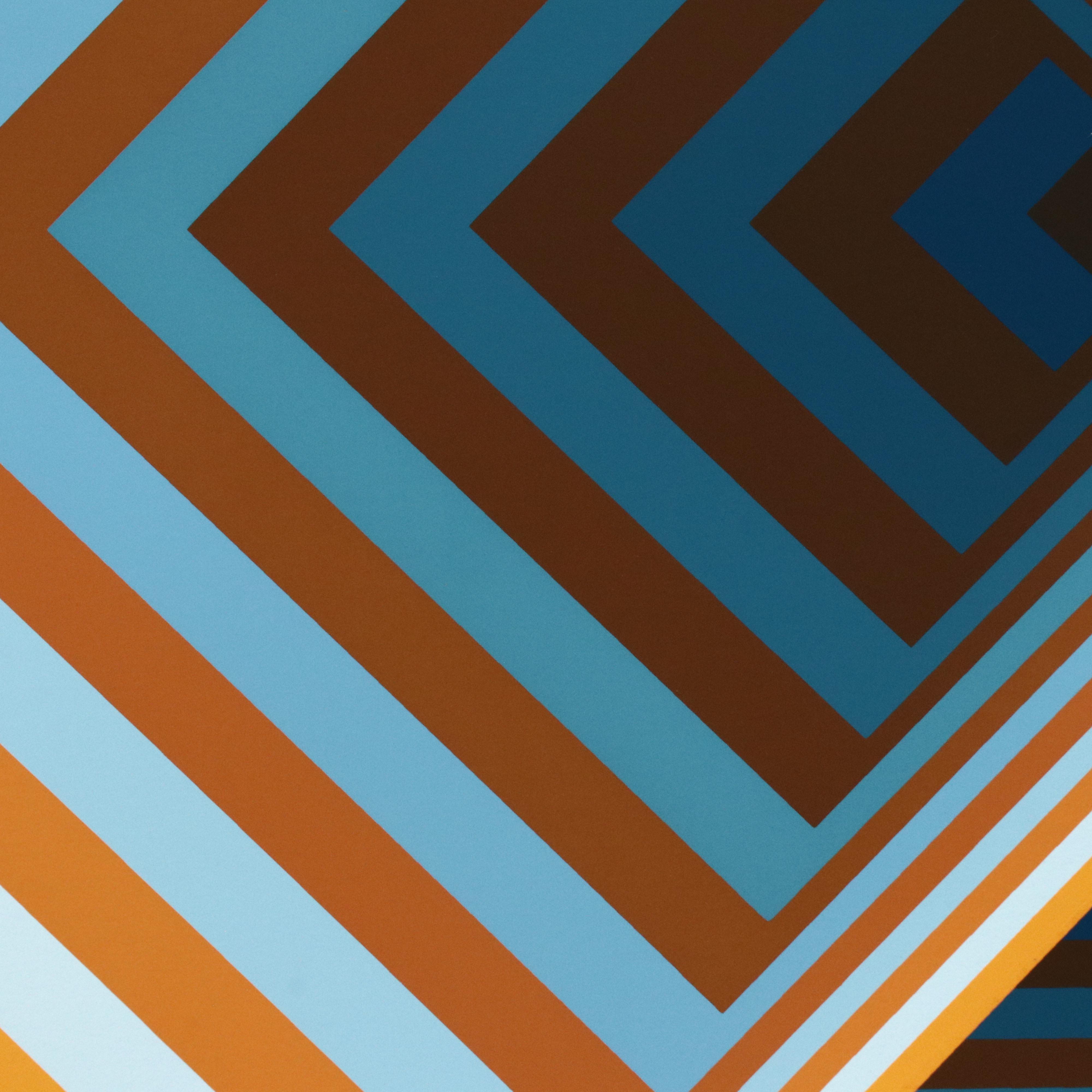 Jürgen Peters Op Art Serigraph "Pyramidal Contrast," 1981