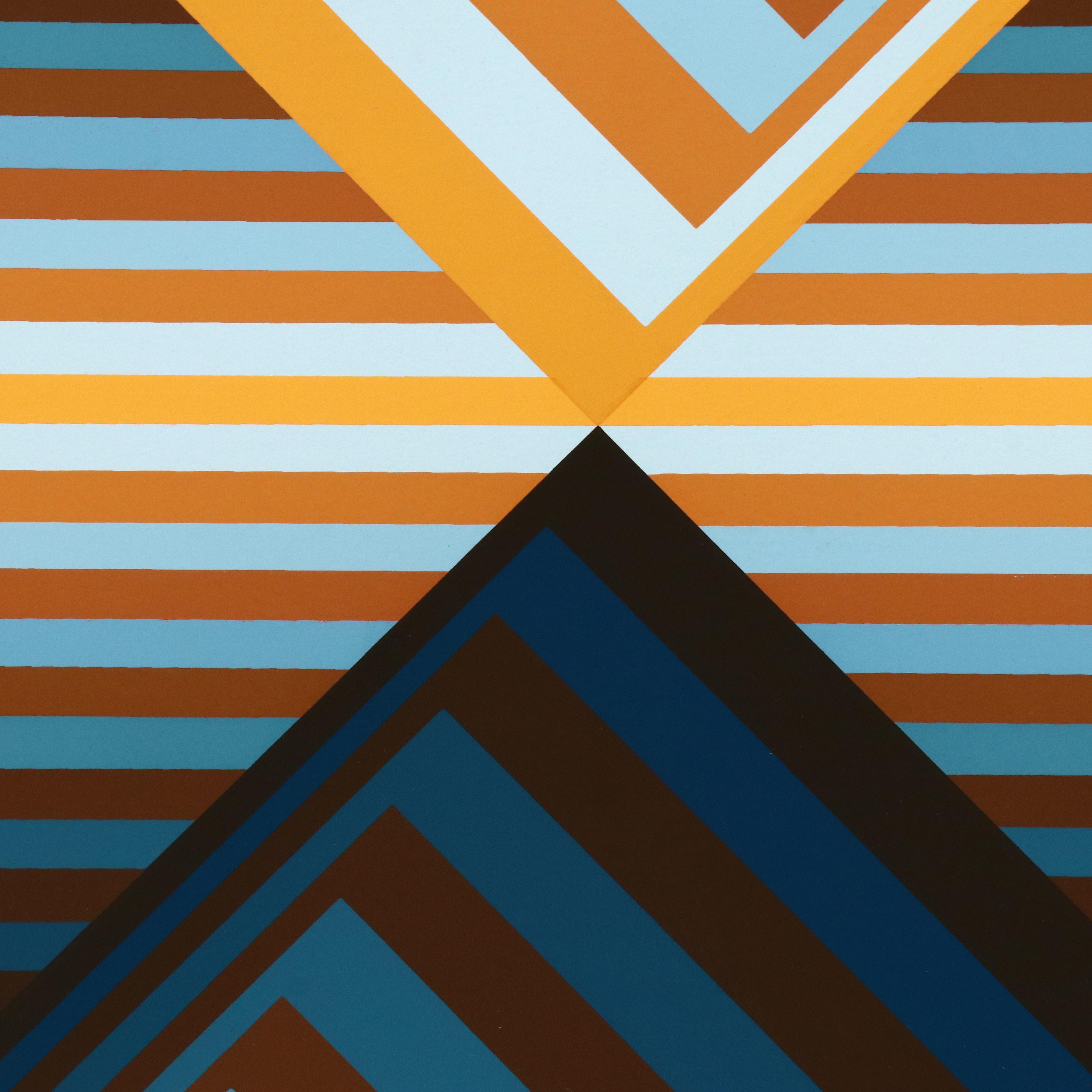 Jürgen Peters Op Art Serigraph "Pyramidal Contrast," 1981