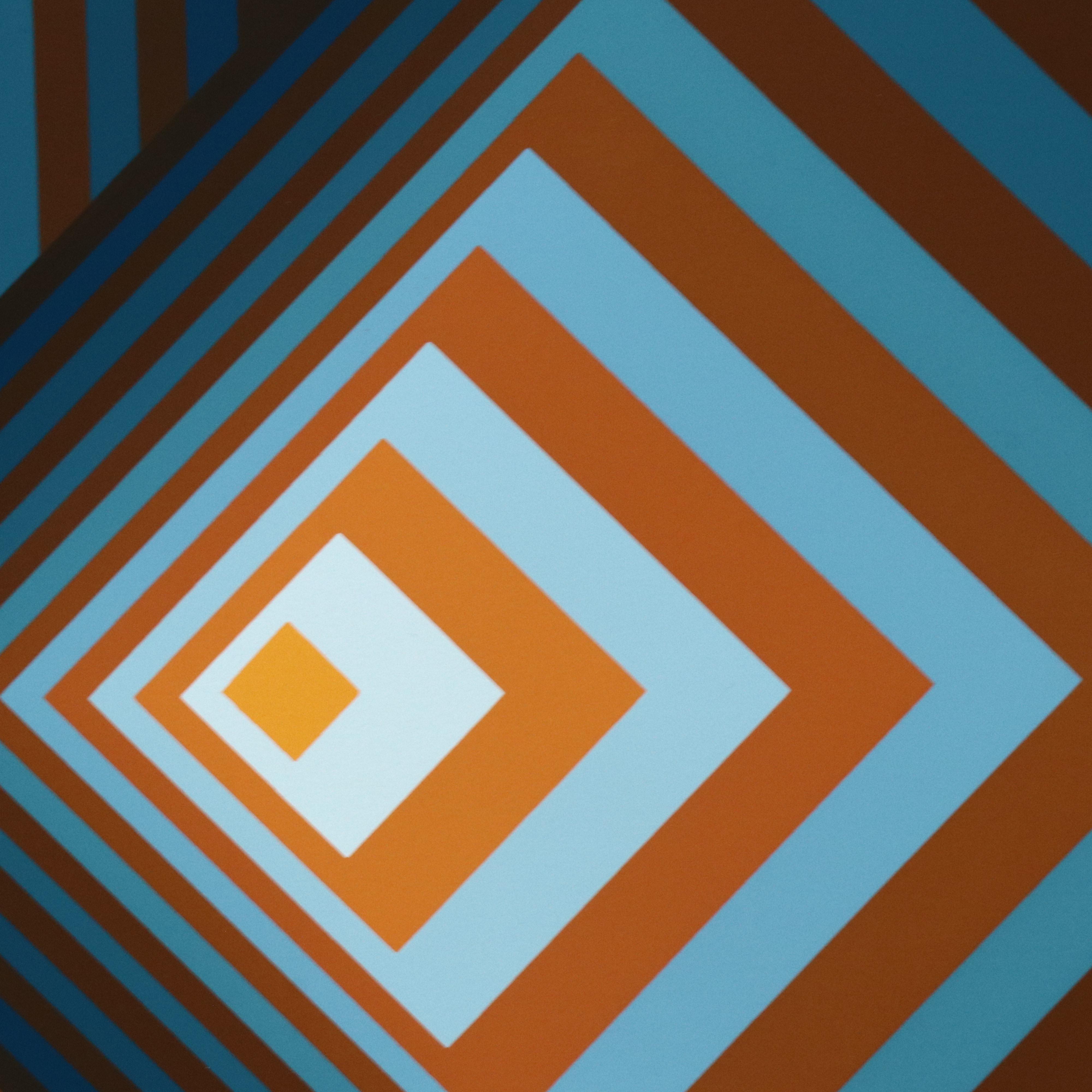 Jürgen Peters Op Art Serigraph "Pyramidal Contrast," 1981