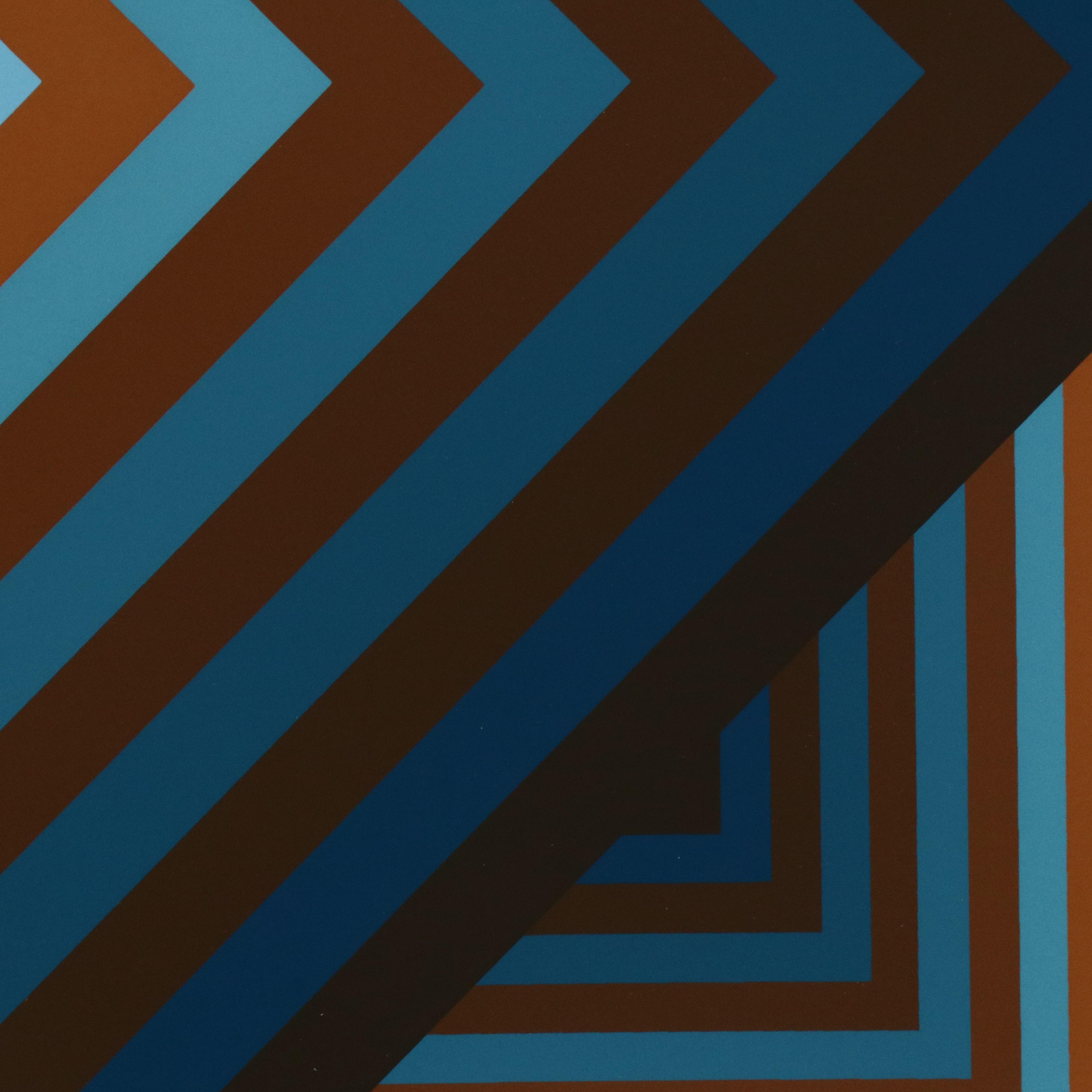 Jürgen Peters Op Art Serigraph "Pyramidal Contrast," 1981