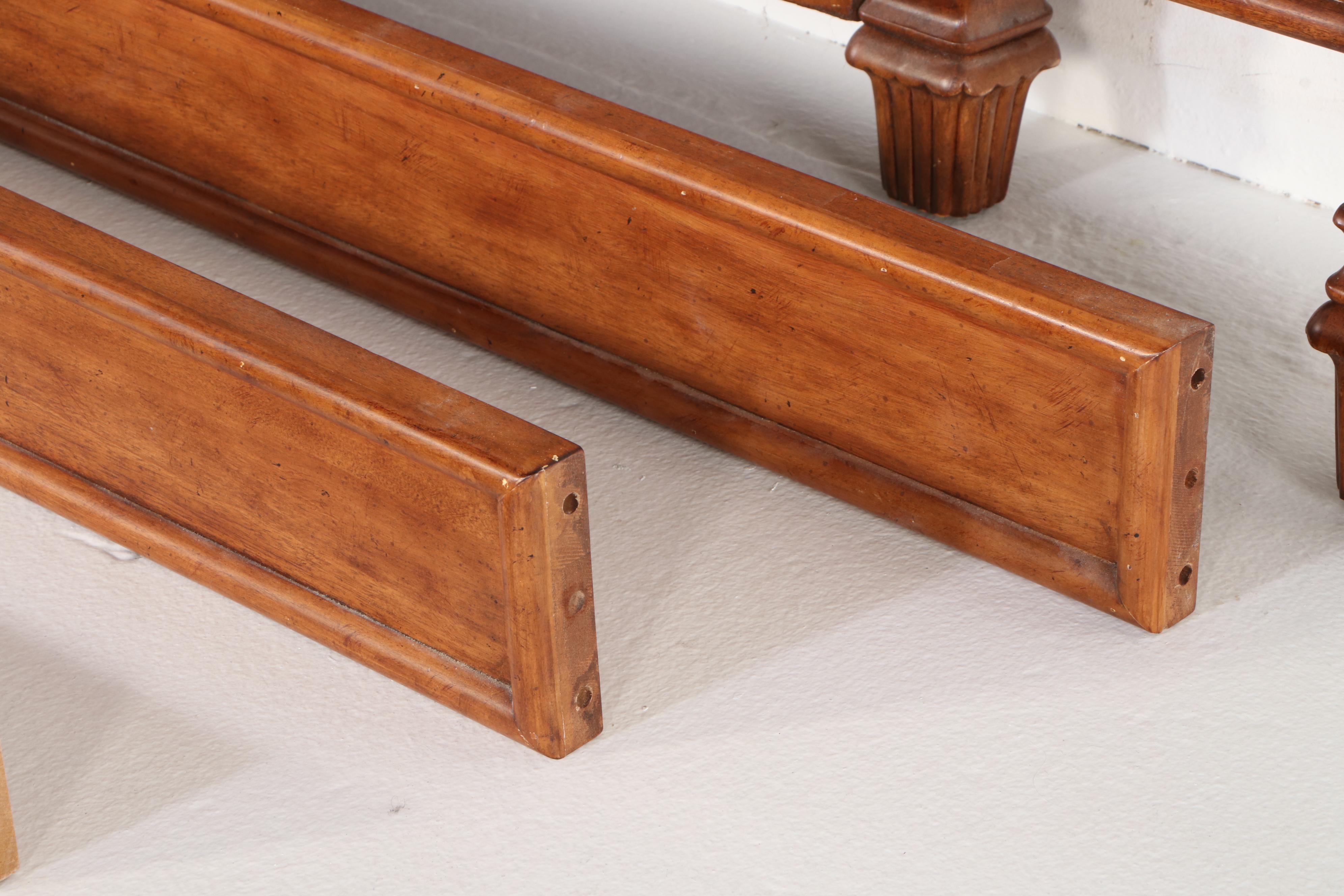 Drexel-Heritage "Palm Court" Upholstered Walnut King-Size Bed Frame