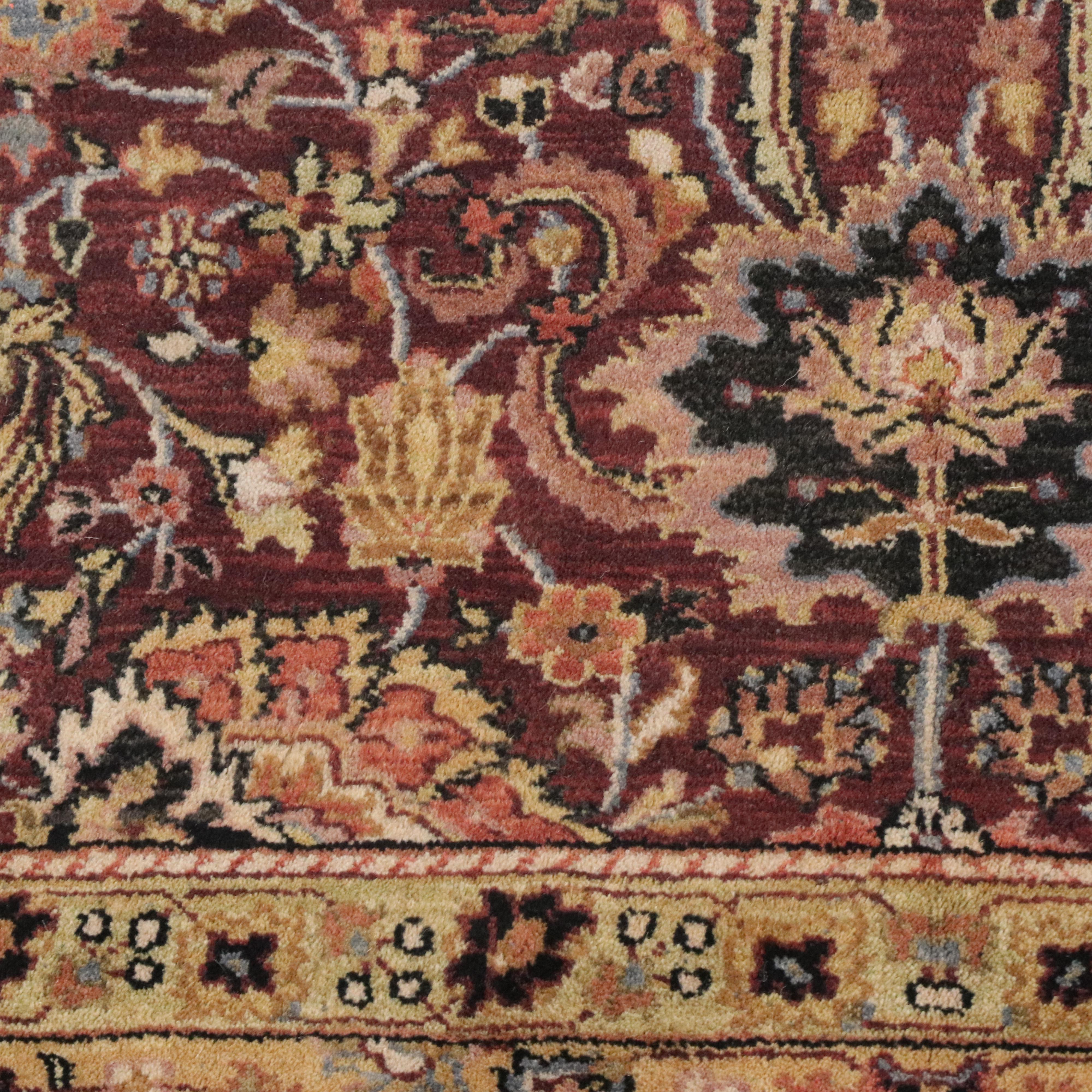 5'9 x 9'2 Hand-Knotted Indian Agra Area Rug