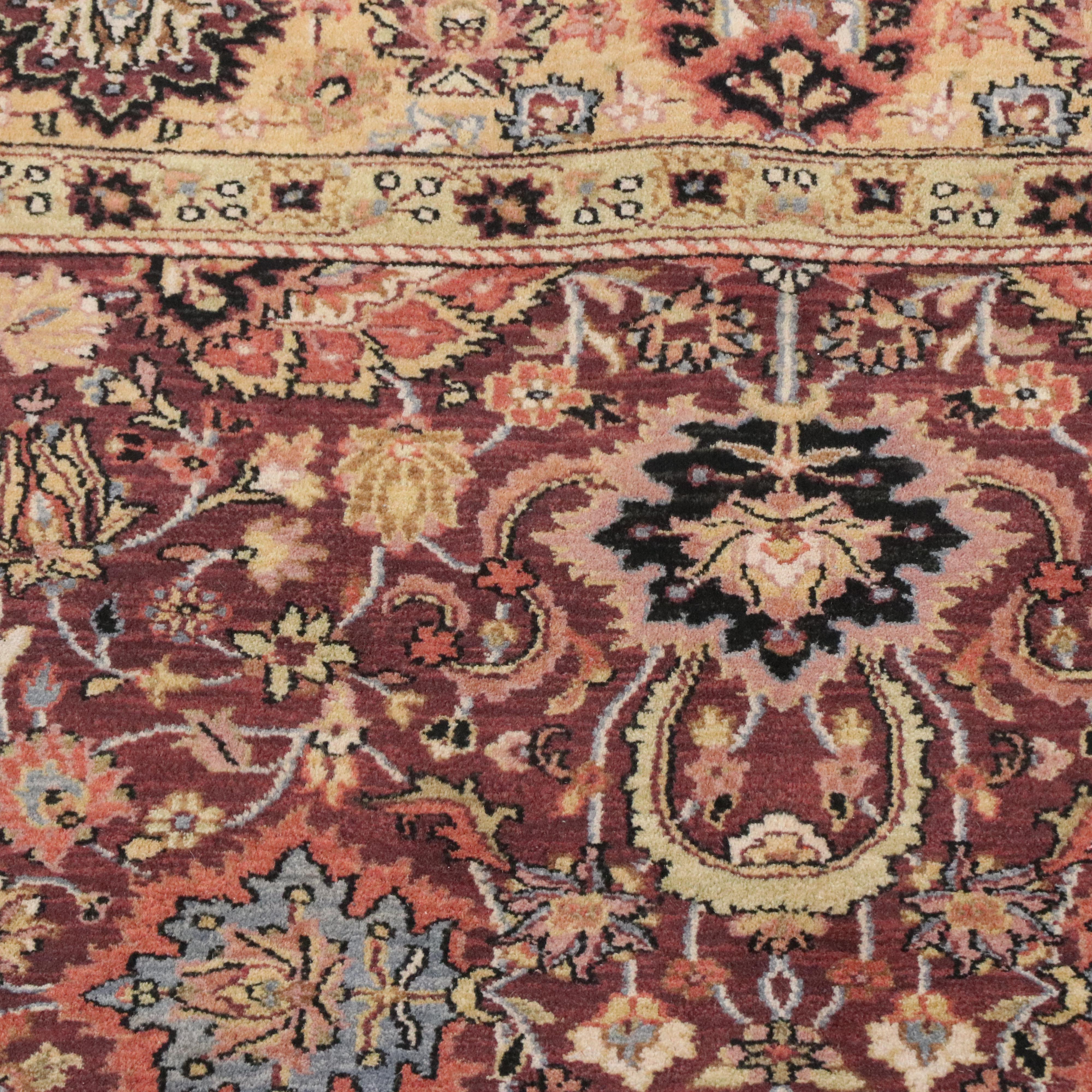 5'9 x 9'2 Hand-Knotted Indian Agra Area Rug
