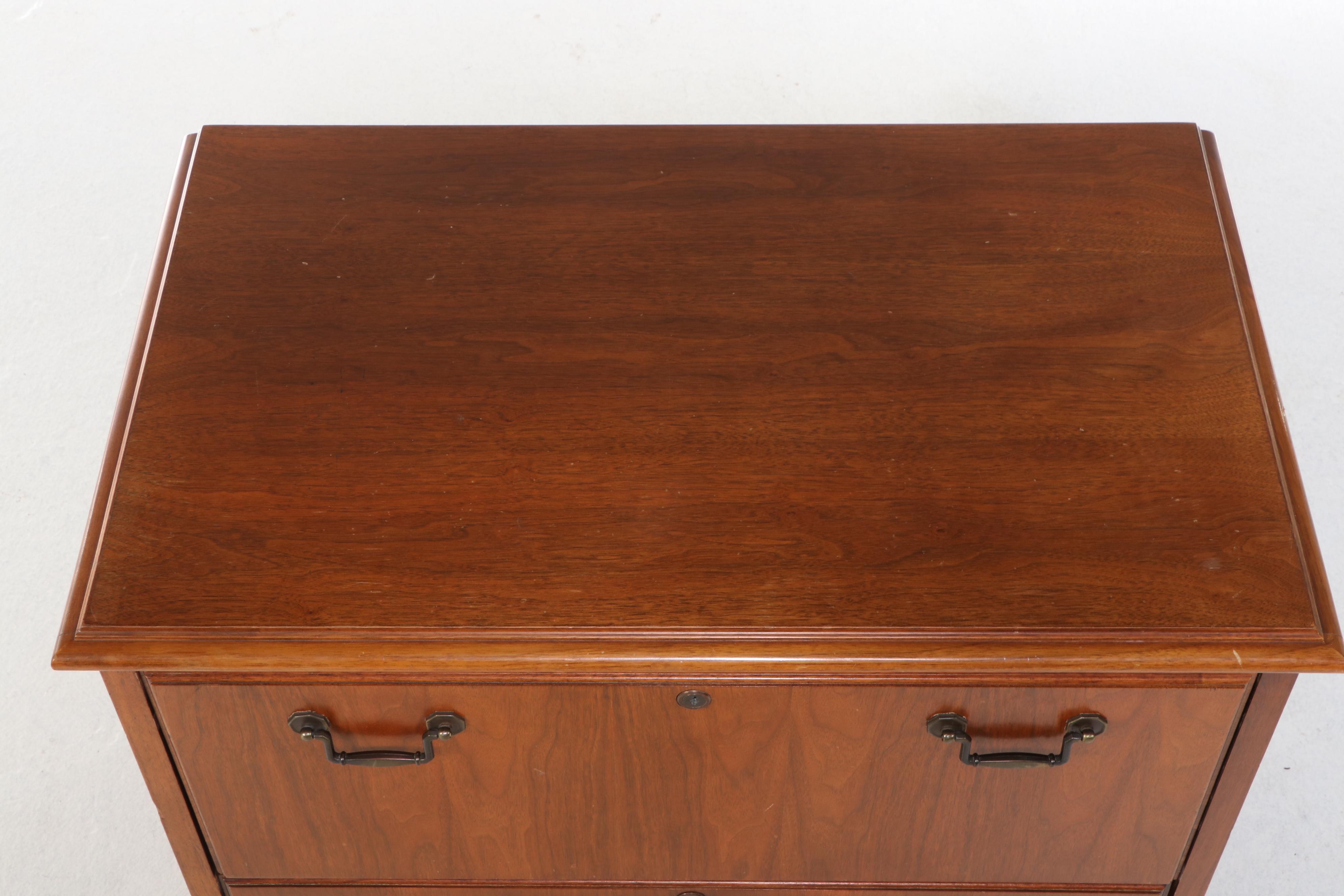 Walnut Two-Drawer Lateral File Cabinet