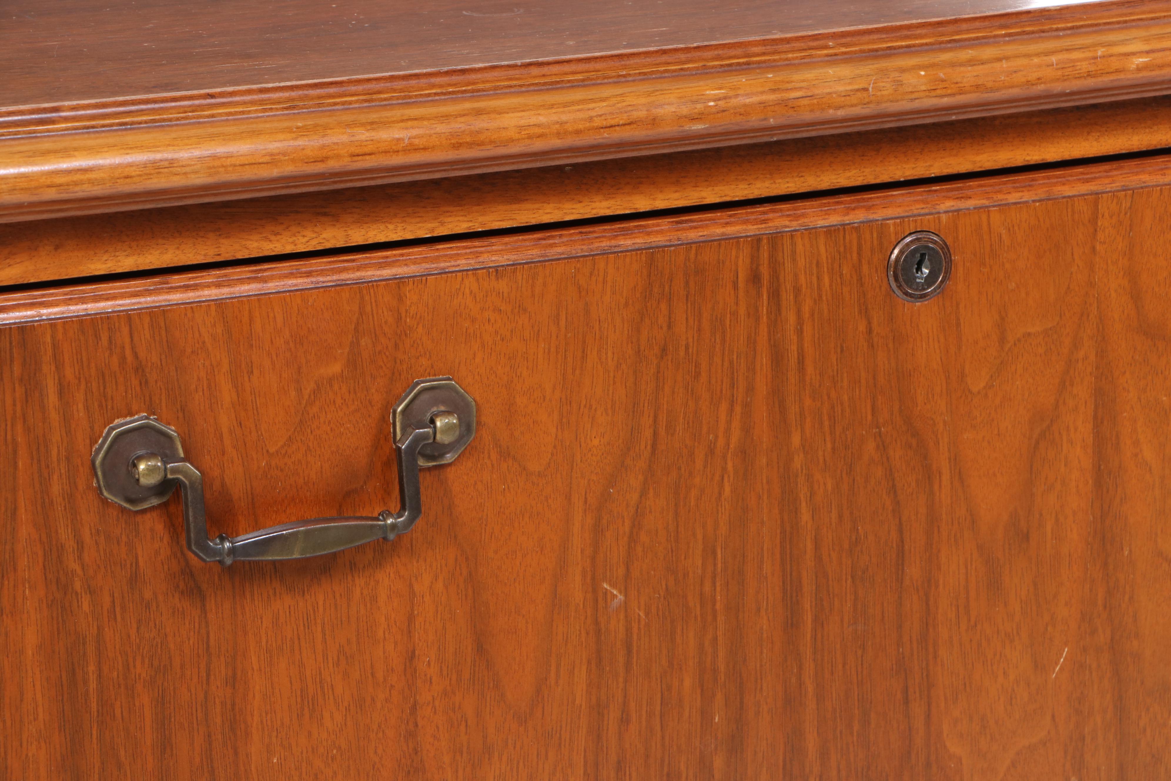 Walnut Two-Drawer Lateral File Cabinet