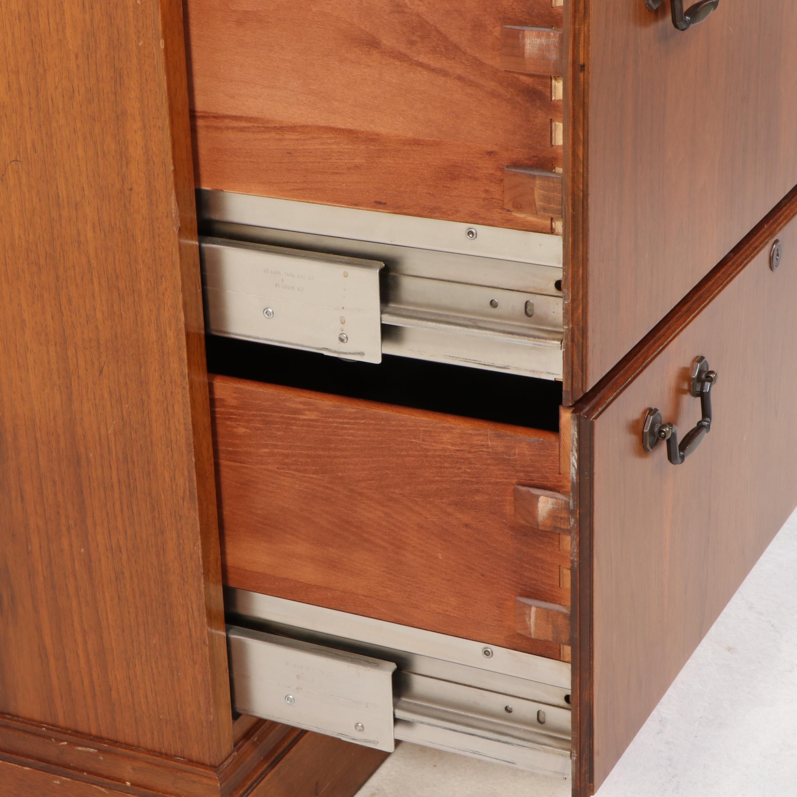 Walnut Two-Drawer Lateral File Cabinet