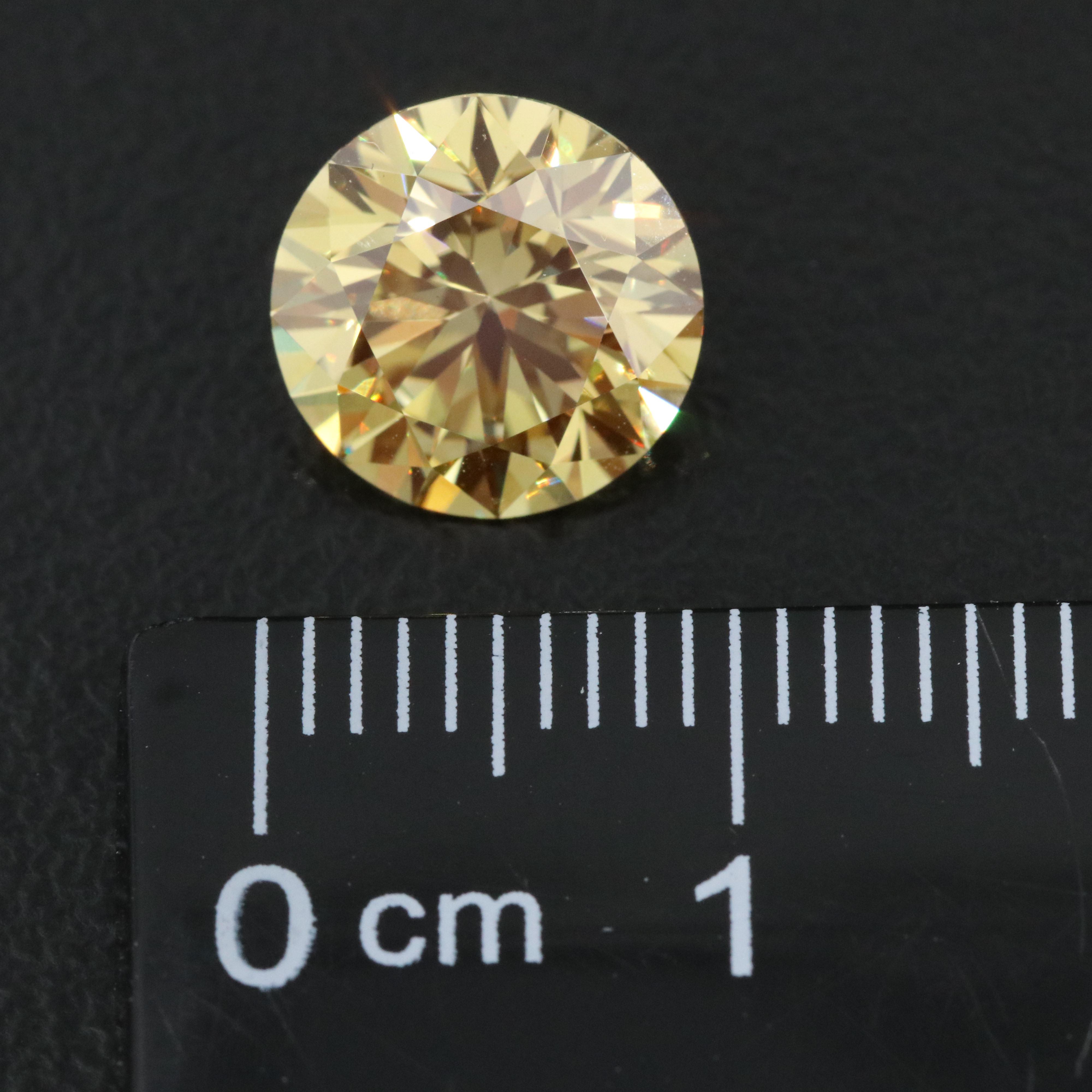 Loose 2.95 CT Lab Grown Fancy Yellow Diamond with IGI Report