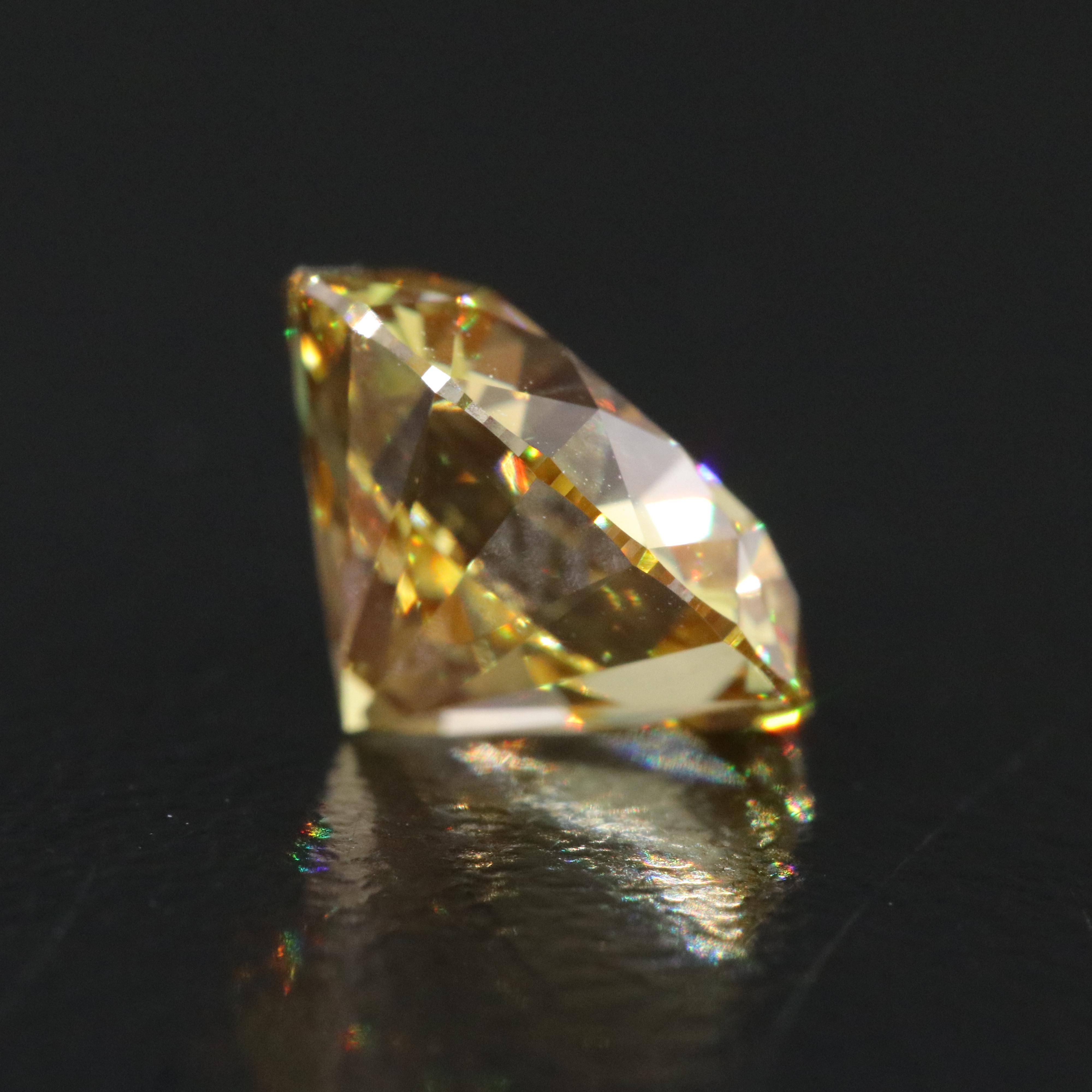 Loose 2.95 CT Lab Grown Fancy Yellow Diamond with IGI Report