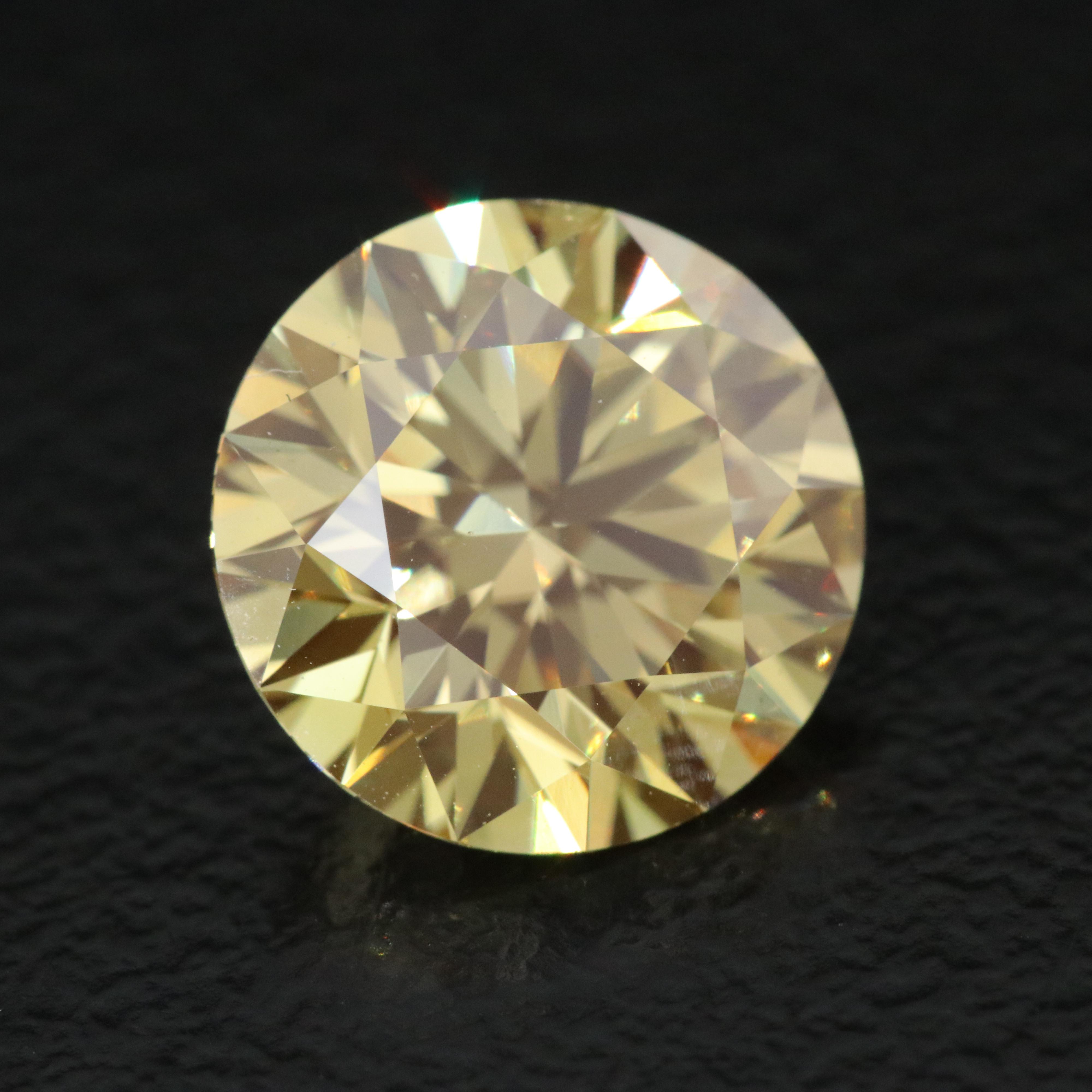 Loose 2.95 CT Lab Grown Fancy Yellow Diamond with IGI Report