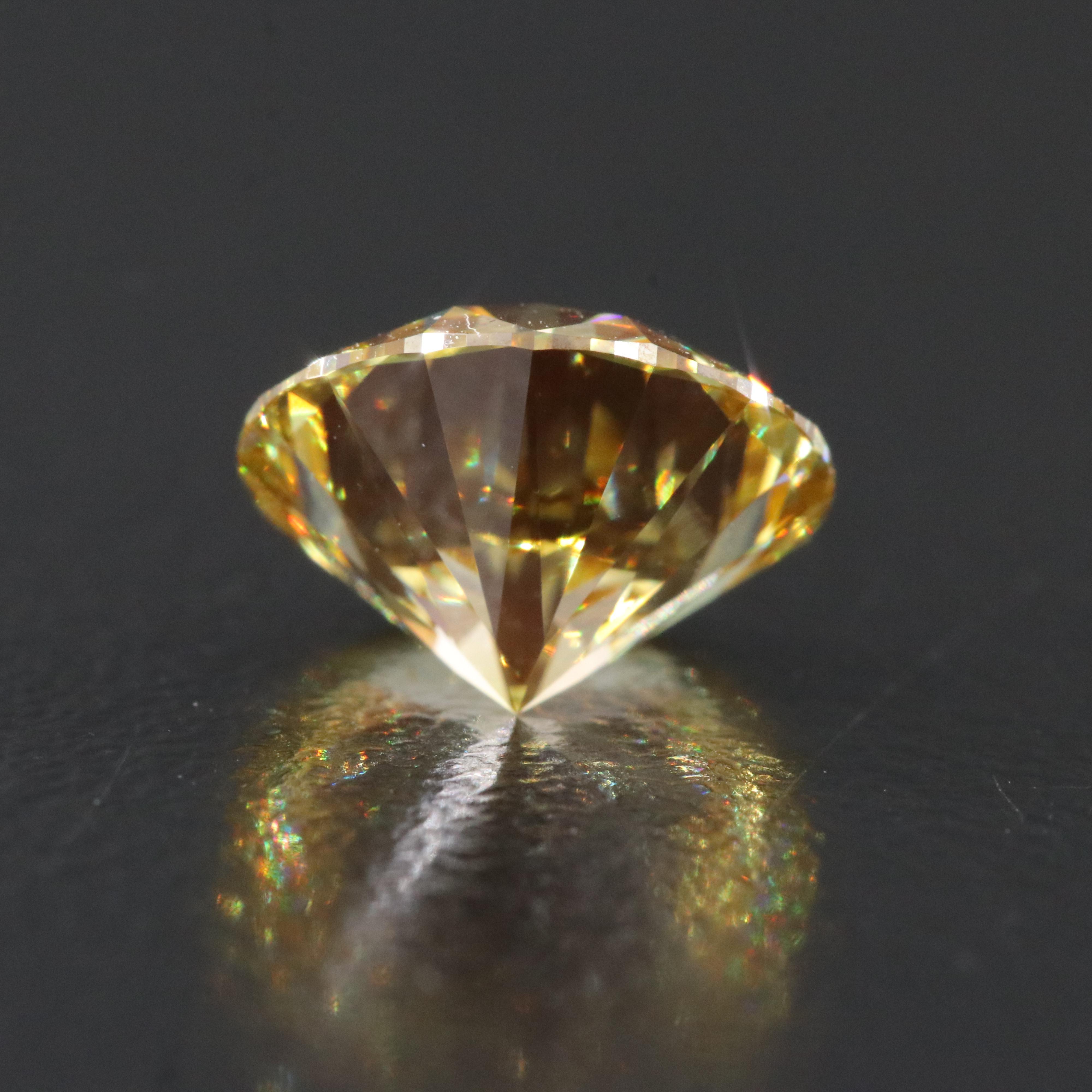 Loose 2.95 CT Lab Grown Fancy Yellow Diamond with IGI Report