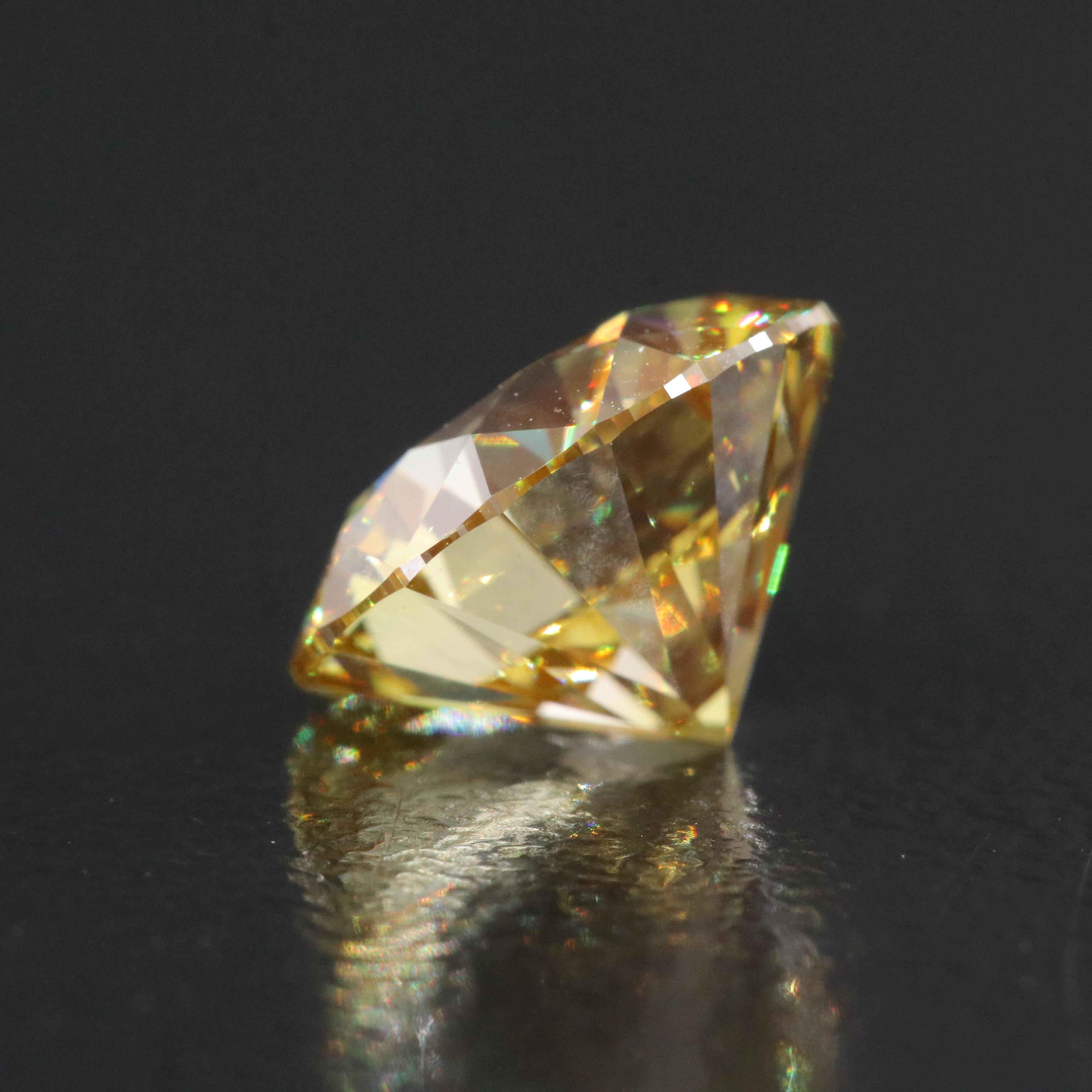 Loose 2.95 CT Lab Grown Fancy Yellow Diamond with IGI Report